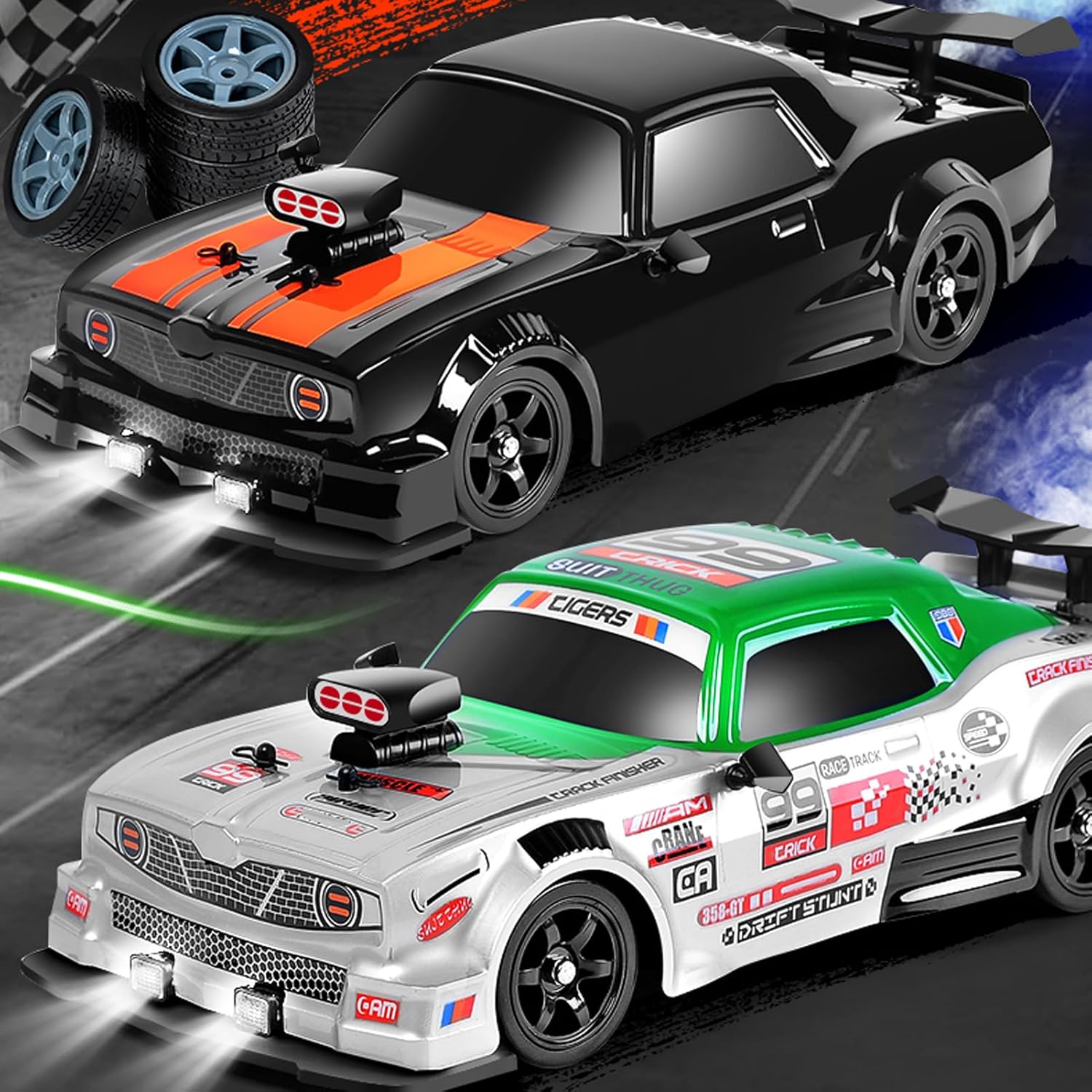 GoolRC Coche eléctrico con control remoto, coche eléctrico rápido y furioso, autos a control remoto 116, auto de pulverización de control remoto de