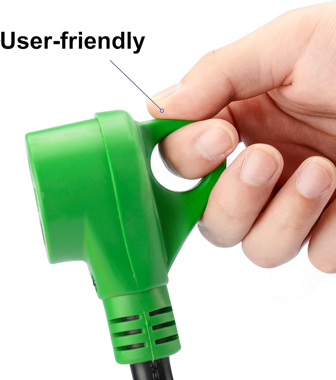 RVGUARD Cable adaptador RV Y con mango 30 Amp TT-30 macho enchufe a dos 30 Amp TT-30 hembra, verde