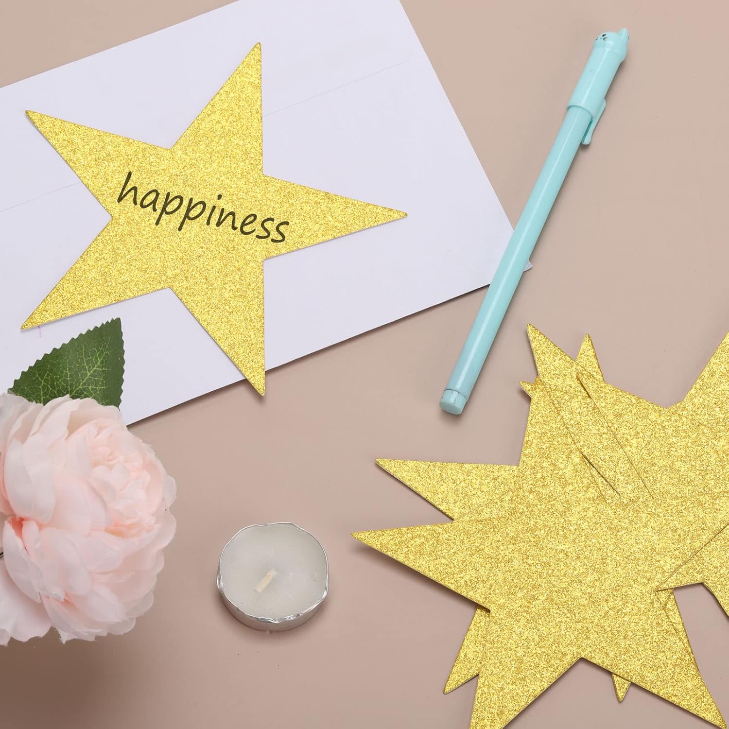 160 recortes de estrellas con purpurina, estrellas de papel brillante, estrellas de confeti de cartón para tablón de anuncios, manualidades, acentos