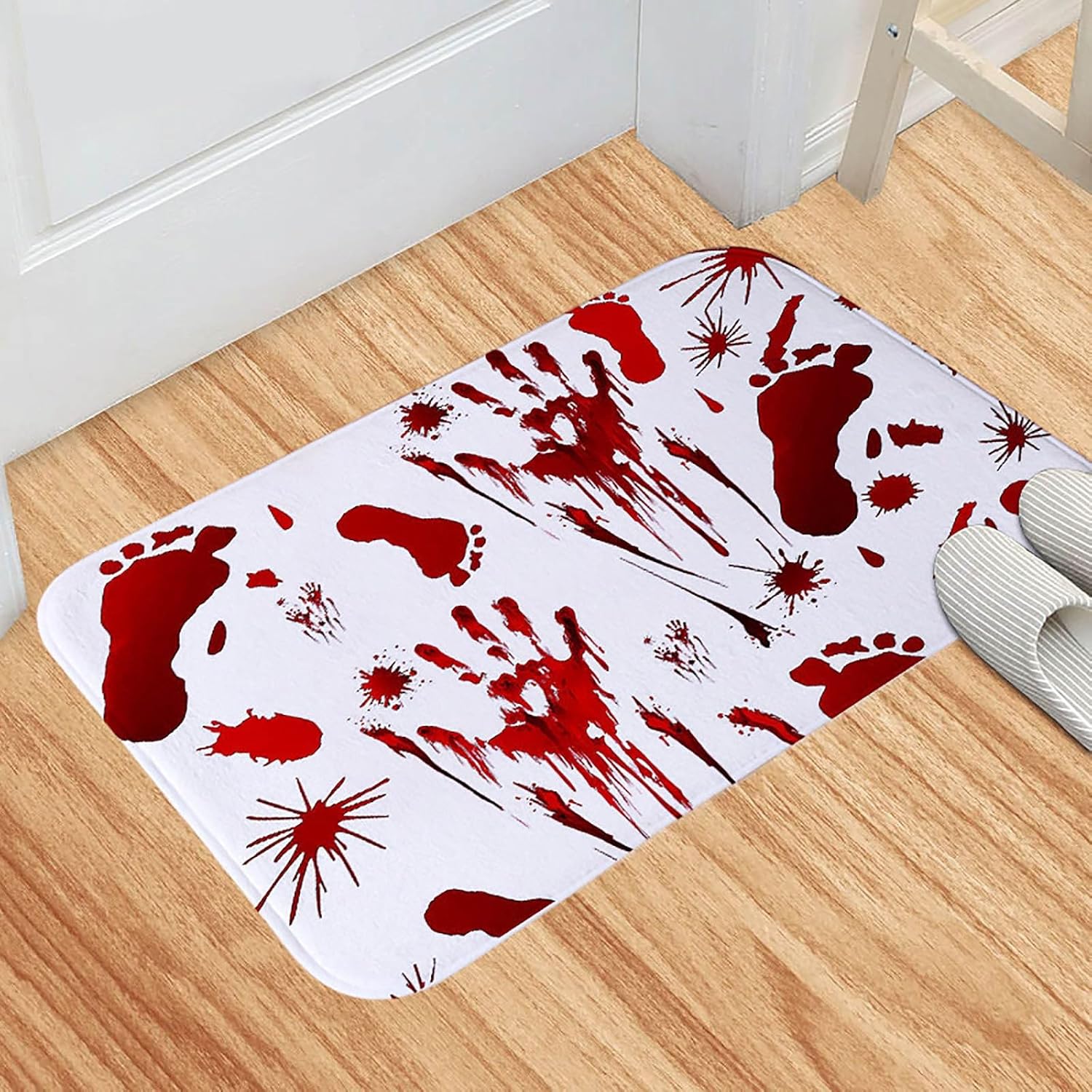 Alfombra de baño de Halloween, tapete de baño de sangre de broma, tapete de color de color cuando está mojado, antideslizante, decoración de
