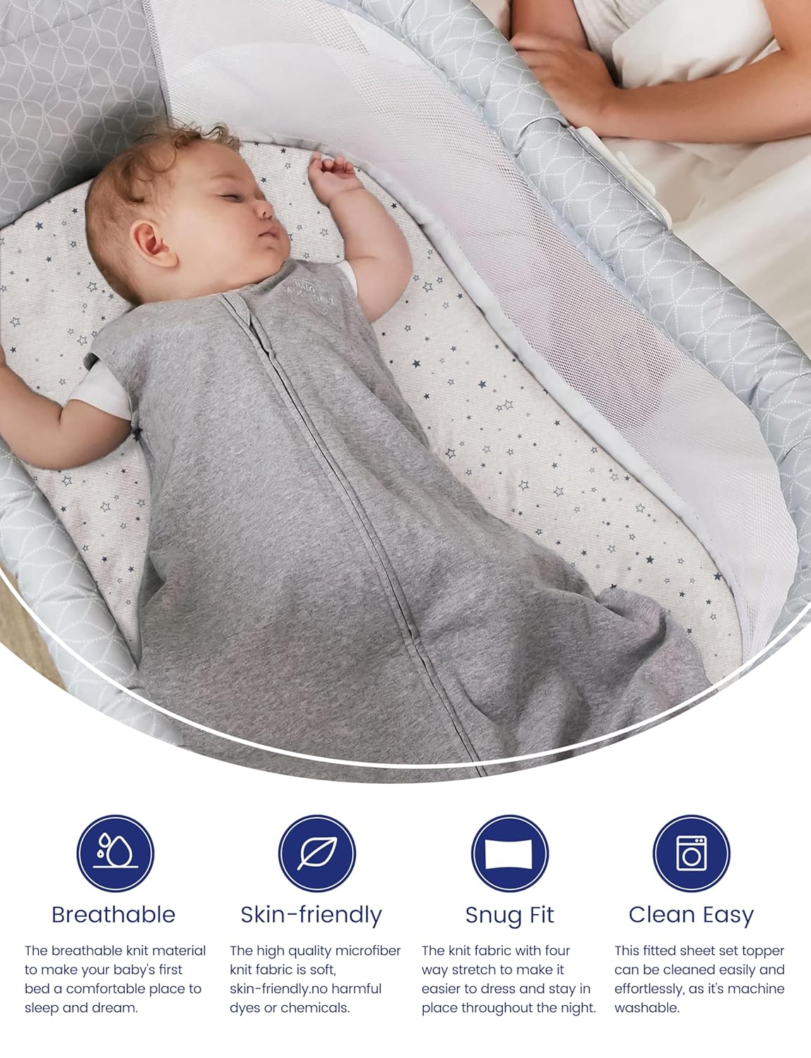 TotAha Sábanas elásticas de alta calidad para moisés para bebé, niña, niño, hipoalergénicas, suaves como la mantequilla, cómodas y sedosas, sábanas