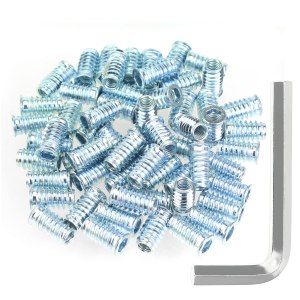 Kindroufly Insertos roscados de 516″-0.709 x 0.984 in, insertos de tuerca, insertos de madera, acero al carbono chapado en zinc azul, insertos Kindroufly Insertos roscados de 516″-0.709 x 0.984 in, insertos de tuerca, insertos de madera, acero al carbono chapado en zinc azul, insertos