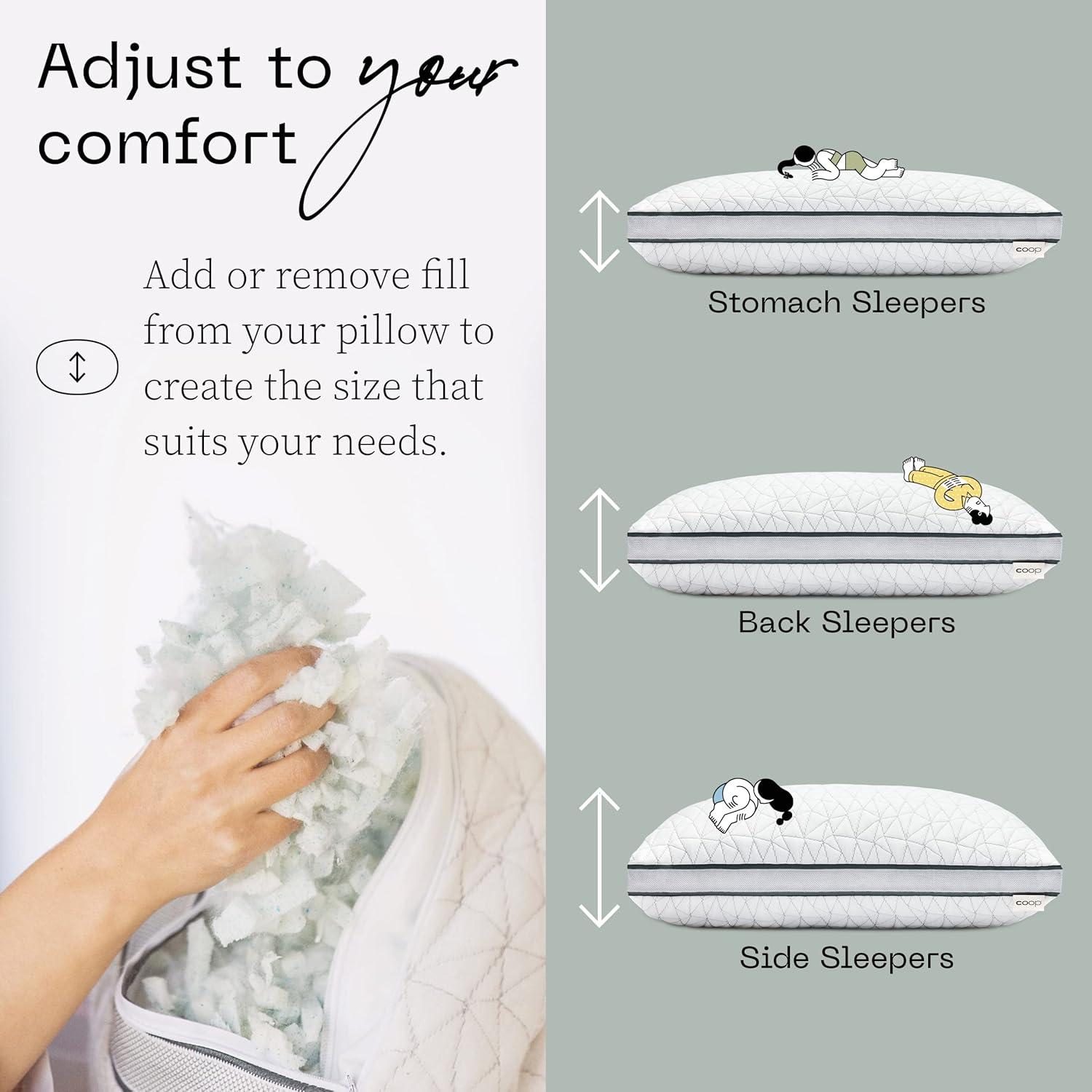 Coop Eden King & Body Pillow Bundle, el juego incluye (1) almohada Eden King y (1) almohada corporal