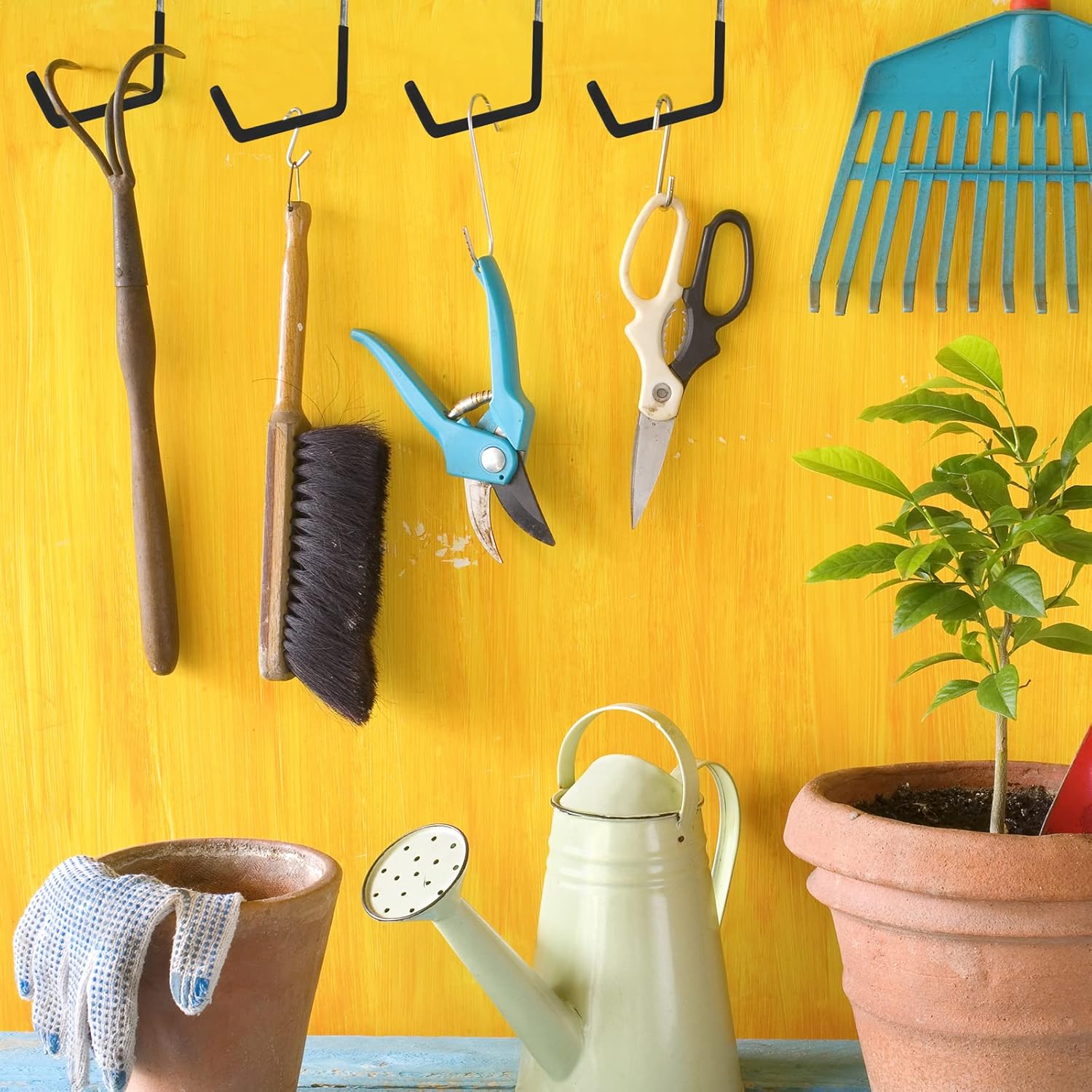 Paquete de 6 ganchos resistentes para colgar ganchos grandes con revestimiento de vinilo en forma de S para colgar escaleras, perchas para