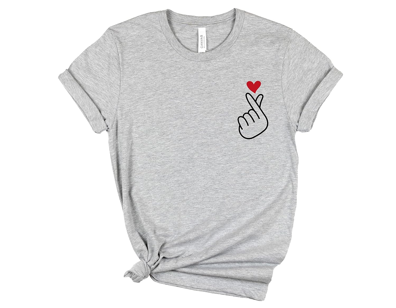 Korean Saranghae Finger Heart I Love You T-Shirt, Korean Pop Merchandise Shirt, Birthday Gift Ideas for K-Drama and Korean Pop Fans, South Korea Tee