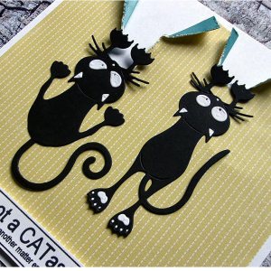 4 piezas de nuevos divertidos gatos negros troqueles de corte de metal encantador conjunto de plantillas para álbumes de recortes DIY 4 piezas de nuevos divertidos gatos negros troqueles de corte de metal encantador conjunto de plantillas para álbumes de recortes DIY