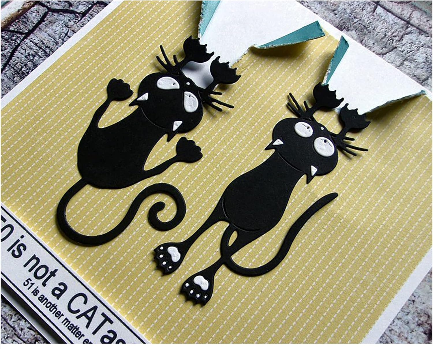 4 piezas de nuevos divertidos gatos negros troqueles de corte de metal encantador conjunto de plantillas para álbumes de recortes DIY