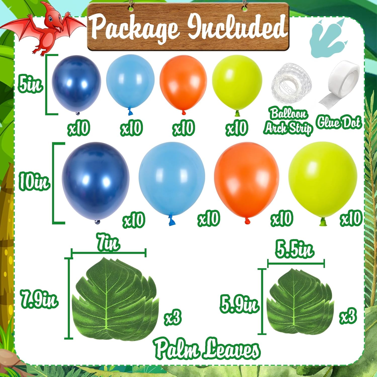 115 piezas de decoración de fiesta de cumpleaños de dinosaurio para niños, decoración de pastel de dinosaurio, kit de globos de dinosaurio,