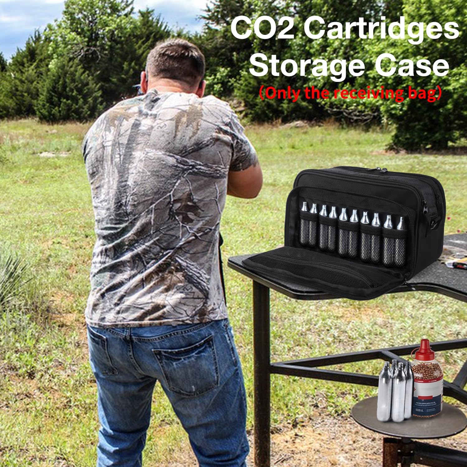 Estuche de almacenamiento de cartuchos de CO2 compatible con Crosman, Umarexss, funda de pistola de aire, perfecta para pistolas de aire, cartuchos