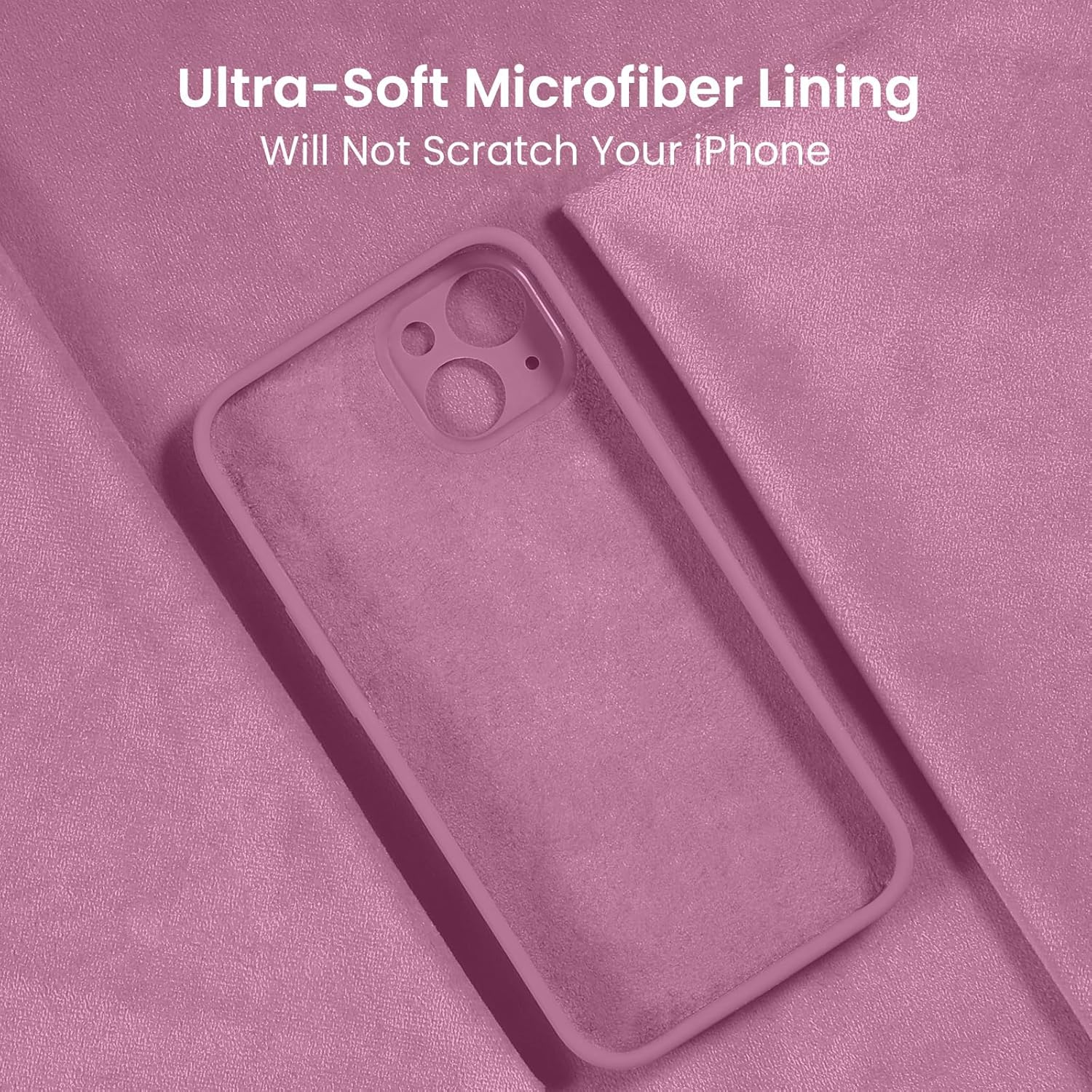 FireNova Funda diseñada para iPhone 15, funda de silicona mejorada protección de cámara con 2 protectores de pantalla, forro interior de microfibra
