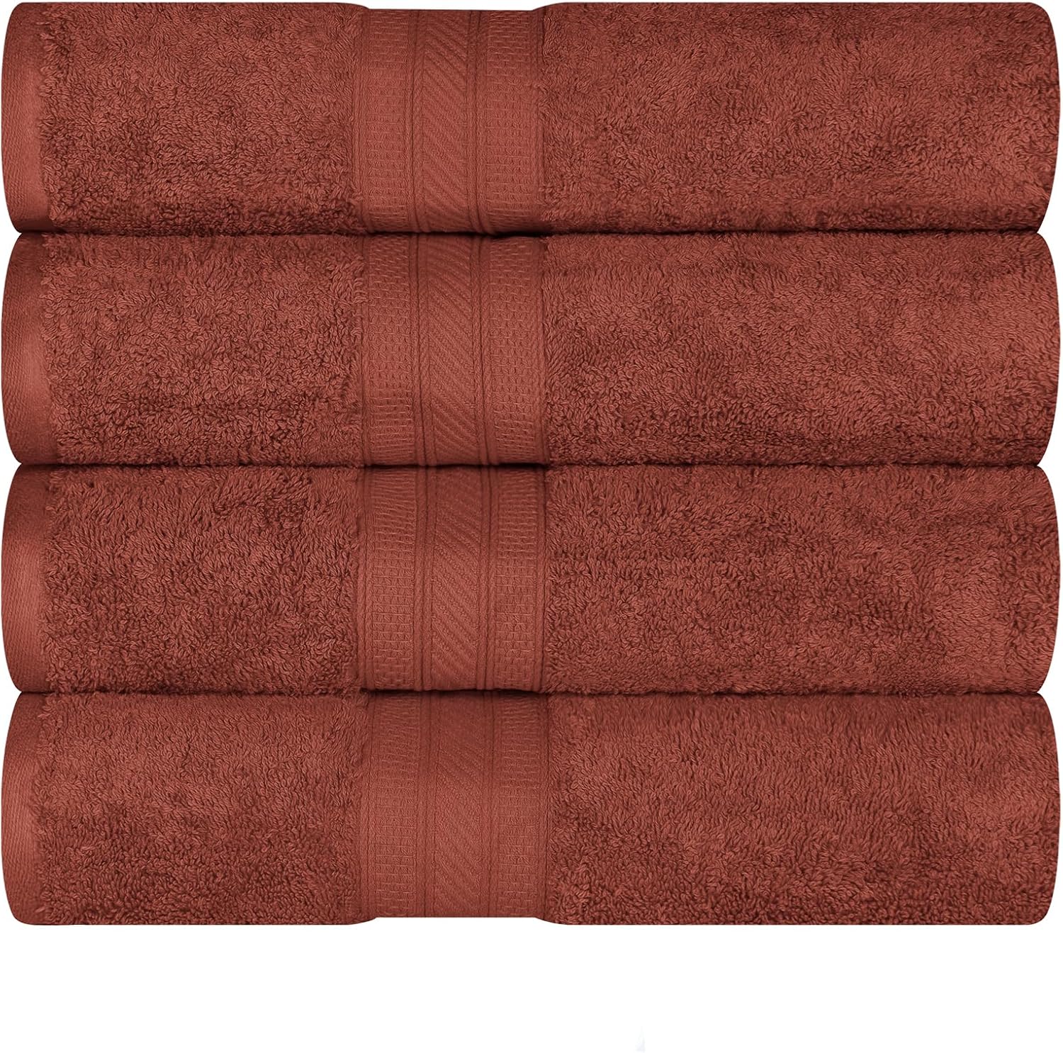 Superior Juego de 4 toallas de baño de 100% algodón peinado de fibra larga de 27.64 ozm, altamente absorbentes, para baño, ducha, cocina, súper