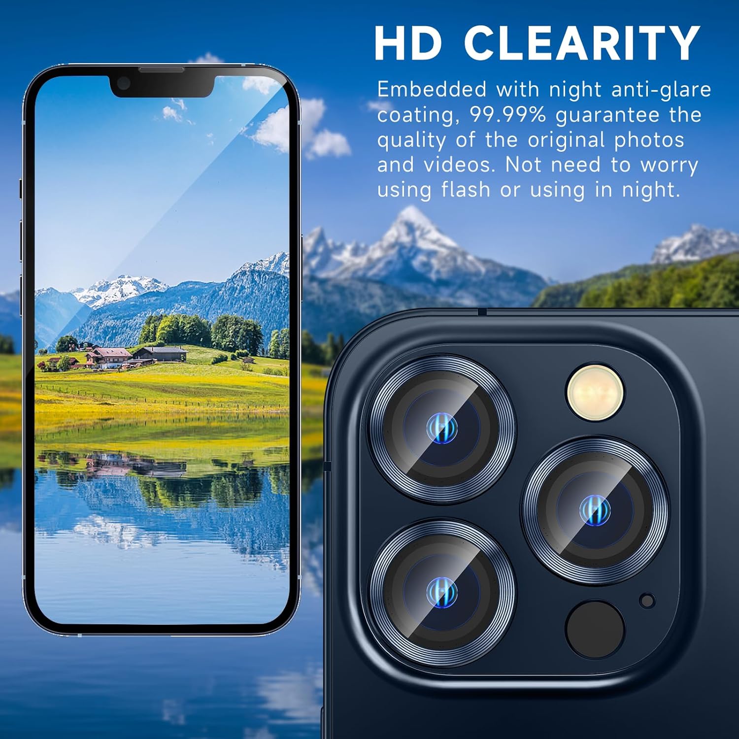 3+1 para iPhone 15 Pro MaxiPhone 15 Pro Protector de lente de cámara, vidrio templado 9H anti rayones Ultra HD, cubierta protectora de pantalla de