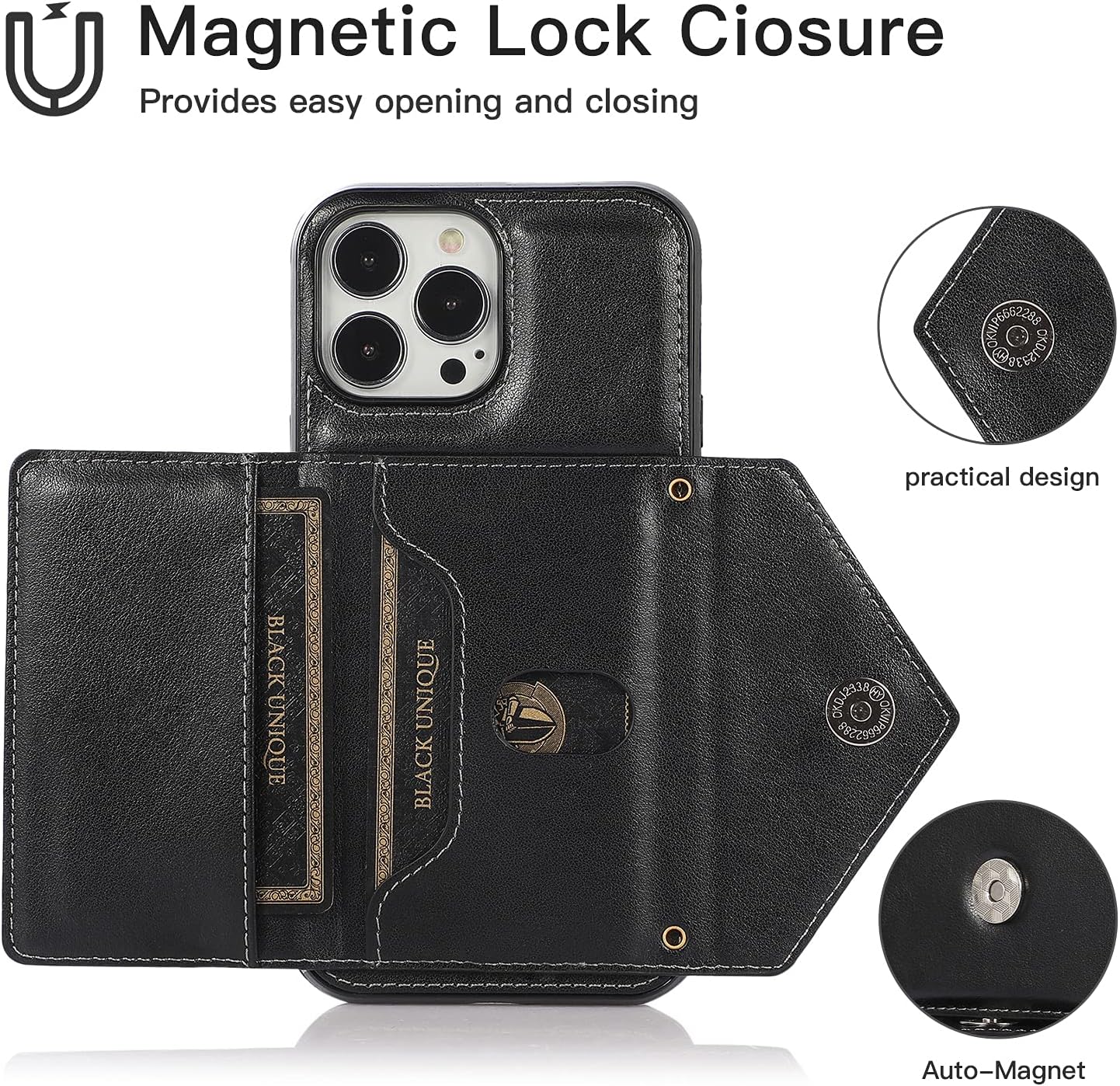 Asuwish Compatible con iPhone 14 Pro 6.1 pulgadas Crossbody Wallet Case y protector de pantalla de vidrio templado, soporte para tarjeta de crédito,