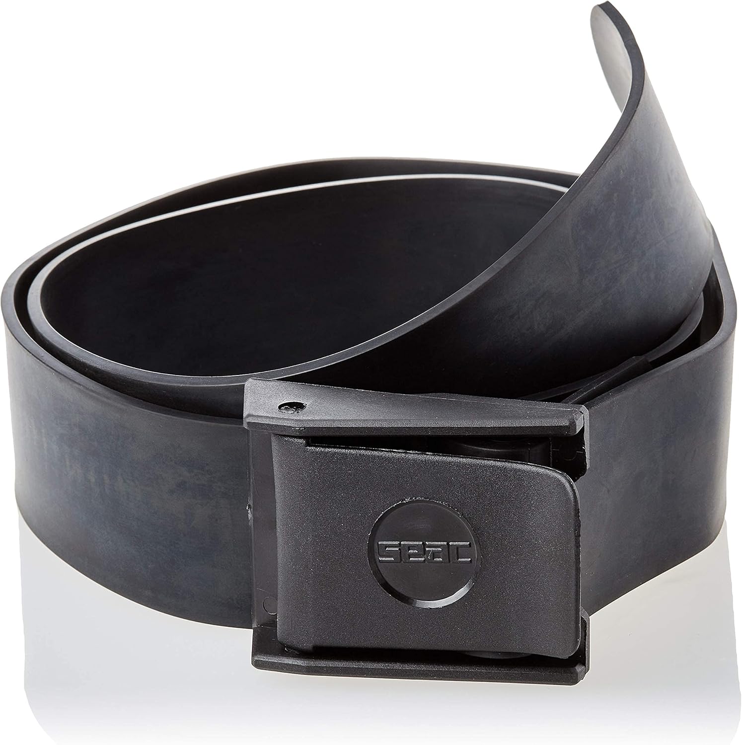 Seac Cinturón de goma con hebilla de nailon, 51.2 in, negro