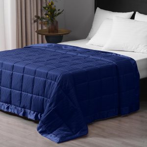 downluxe Manta con peso tamaño King, manta con peso de 18 libras con cuentas de vidrio para todas las estaciones, lavable a máquina (color azul downluxe Manta con peso tamaño King, manta con peso de 18 libras con cuentas de vidrio para todas las estaciones, lavable a máquina (color azul