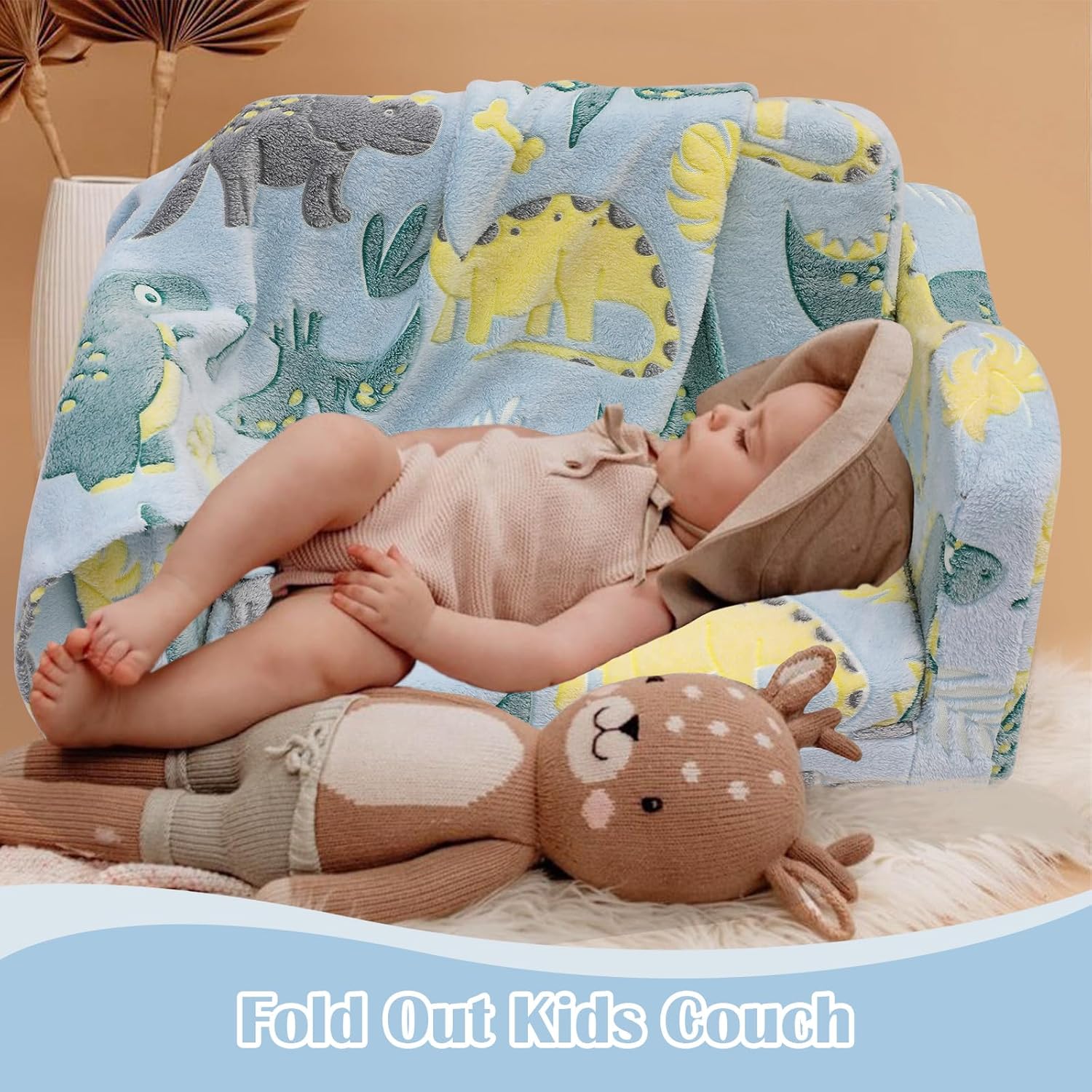 MeMoreCool Silla plegable para niños pequeños, sofá plegable de felpa suave para niños, sofá que brilla en la oscuridad, cómodo sillón reclinable