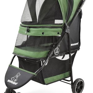 ROODO Cochecito para perros de 3 ruedas, cochecito para mascotas, ligero, plegable, portátil, compacto, equipo para mascotas, cachorro, viaje, ROODO Cochecito para perros de 3 ruedas, cochecito para mascotas, ligero, plegable, portátil, compacto, equipo para mascotas, cachorro, viaje,