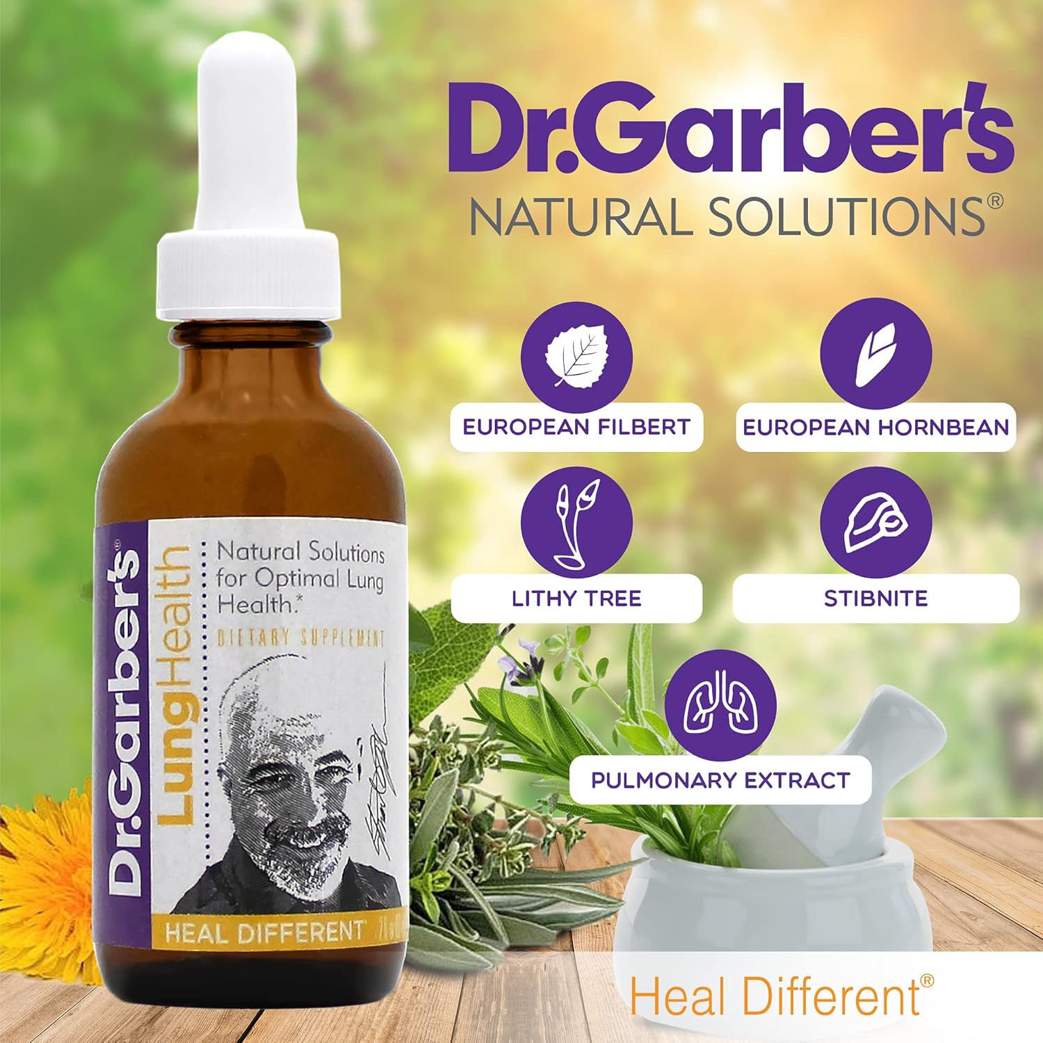 Dr. Garber’s Natural Solutions – Gotas orales para la salud pulmonar, suplemento líquido de gemoterapia para proteger y limpiar los pulmones,