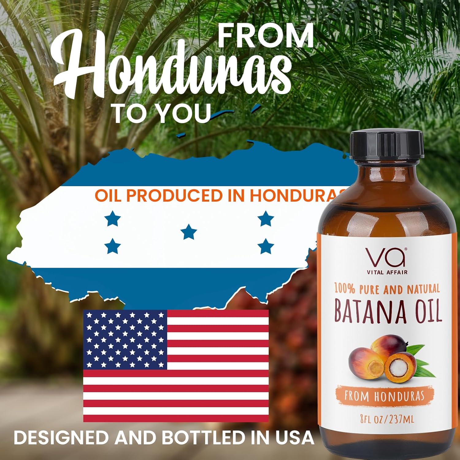 Aceite de batana para el crecimiento del cabello, aceite de batana 100% crudo de Honduras, botella de vidrio, aceite para el crecimiento de la piel