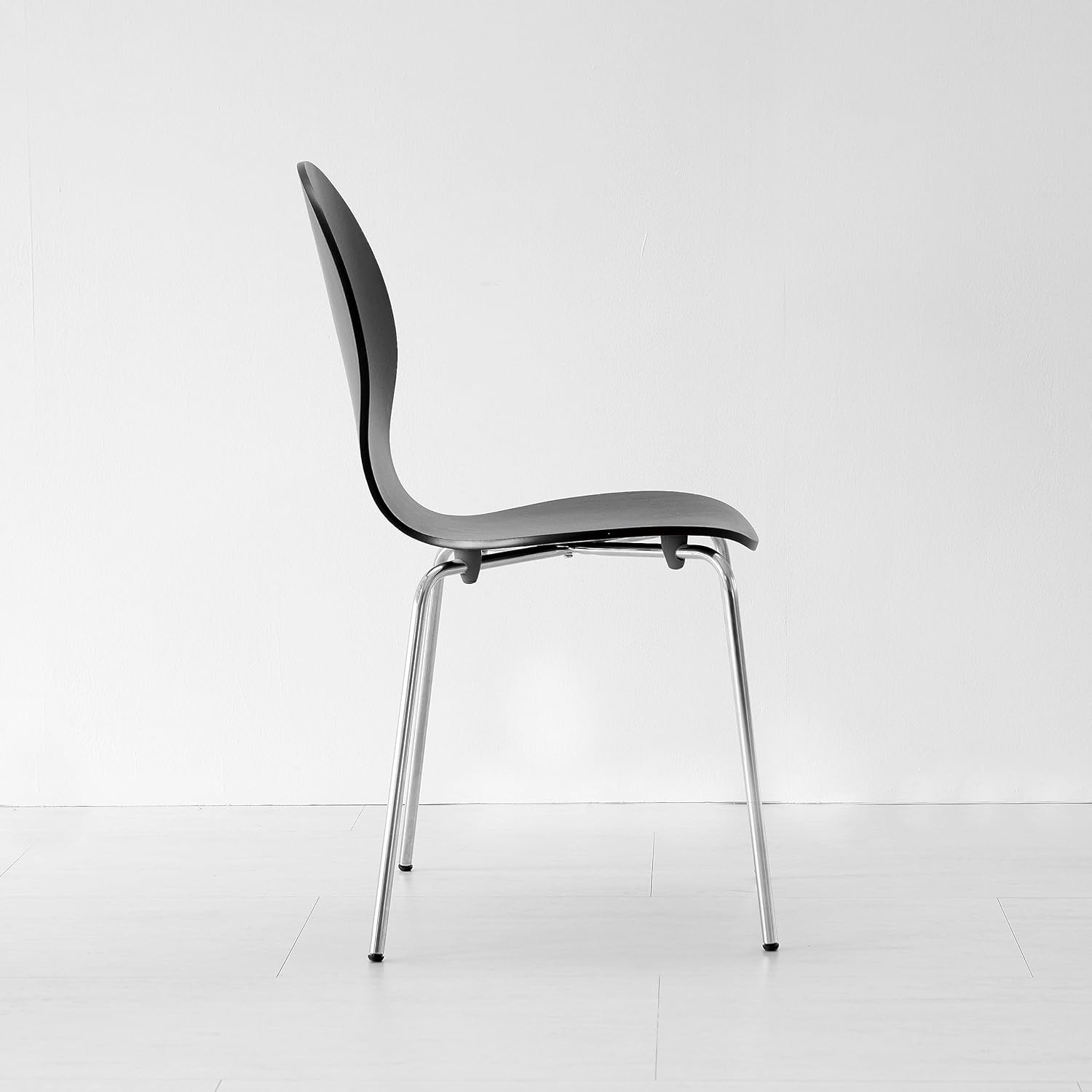 Livinia No.9 – Juego de 2 sillas de comedor de madera modernas de mediados de siglo, contemporáneas, apilables, de madera curvada, para interior de