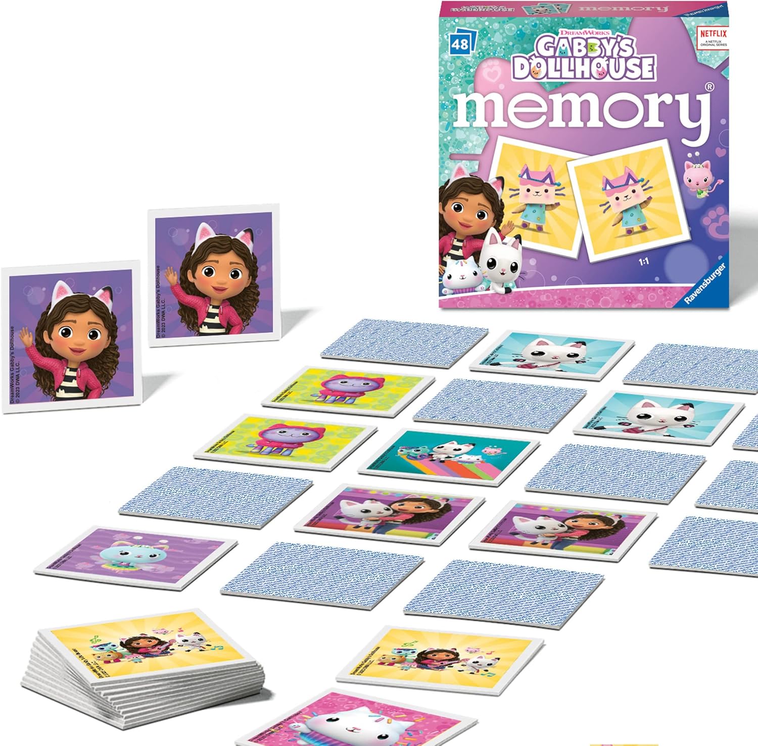 Ravensburger Gabbys – Juguetes de casa de muñecas  Mini juego educativo de memoria para niños a partir de 3 años  Pares de fotos a juego