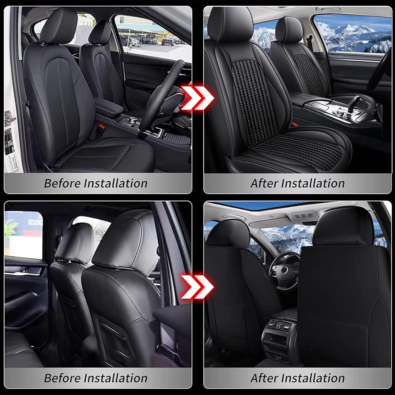 TTX LIGHTING 2 fundas de asiento delantero de automóvil para Ford Maverick 2022 2023 2024 de piel de seda de hielo, transpirable, impermeable, para
