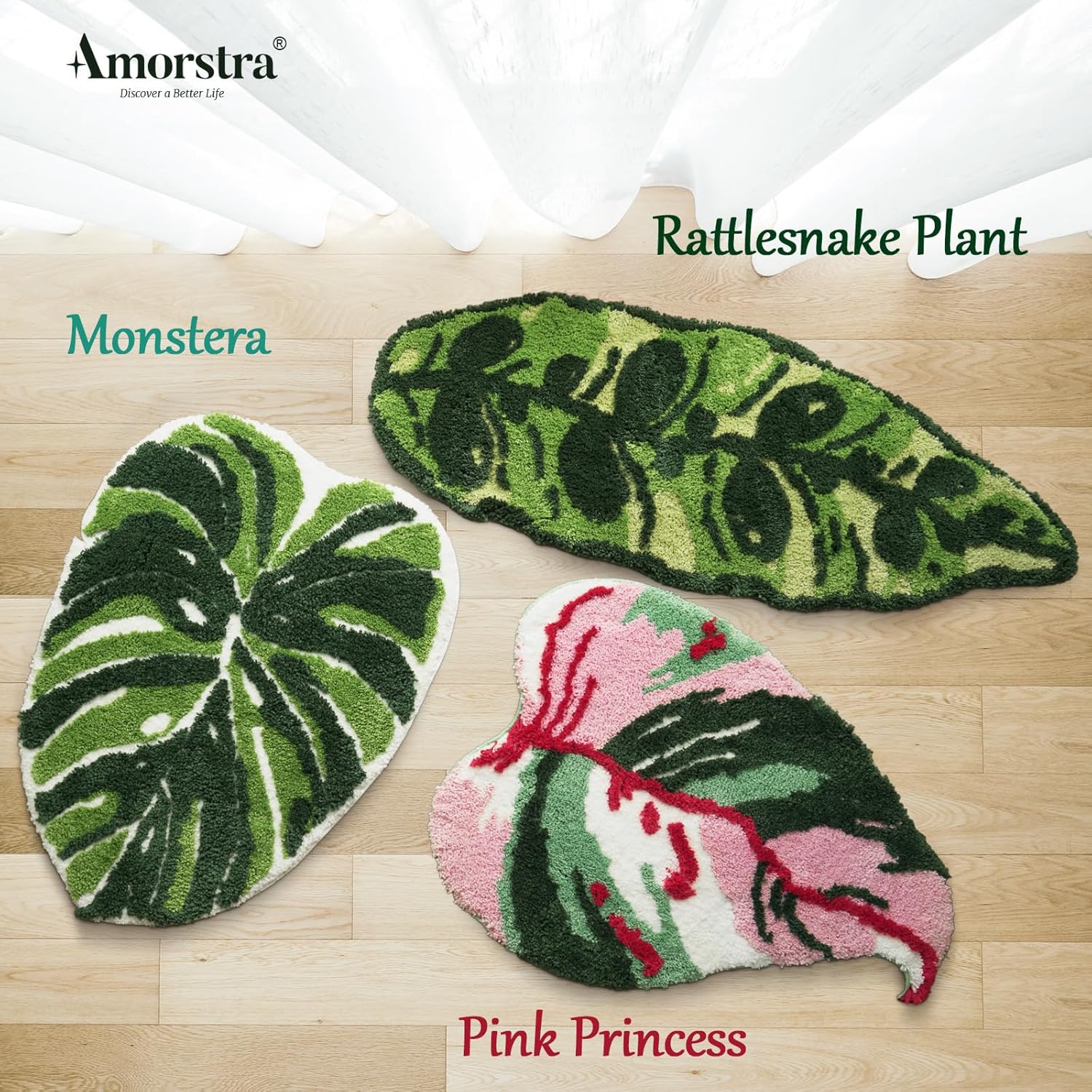 Alfombra verde para pasillo de cocina, antideslizante, con hojas divertidas, larga, suave, copetuda, tropical para baño, dormitorio, cuarto de