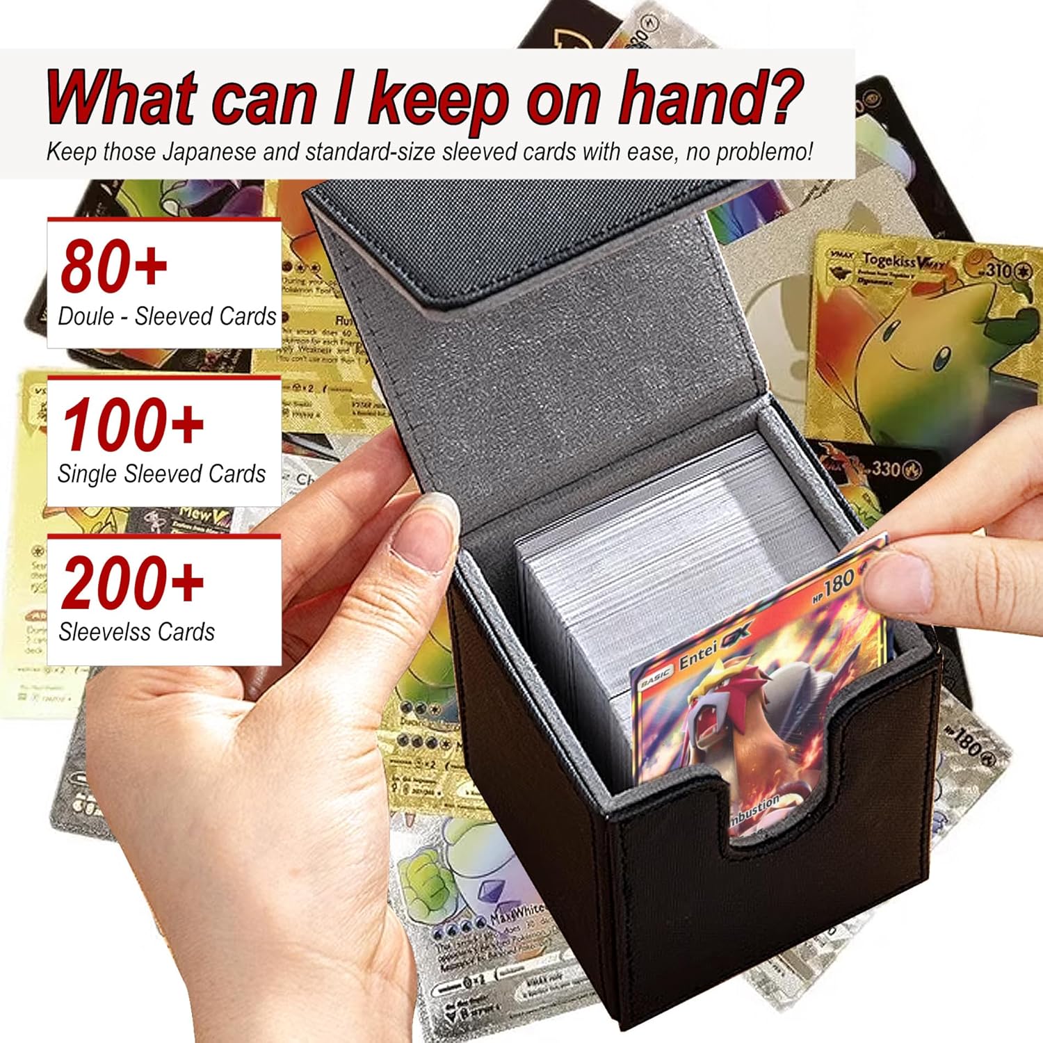 Caja de cartas coleccionables para Commander Deck Box con 2 divisores, caja de almacenamiento de tarjetas para más de 100 tarjetas de una sola