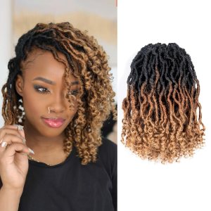 Toyotress Passion Locs – Cabello de ganchillo de 14 pulgadas, 8 paquetes de cabello sintético ombré marrón rubio con extremos rizados, extensiones Toyotress Passion Locs – Cabello de ganchillo de 14 pulgadas, 8 paquetes de cabello sintético ombré marrón rubio con extremos rizados, extensiones