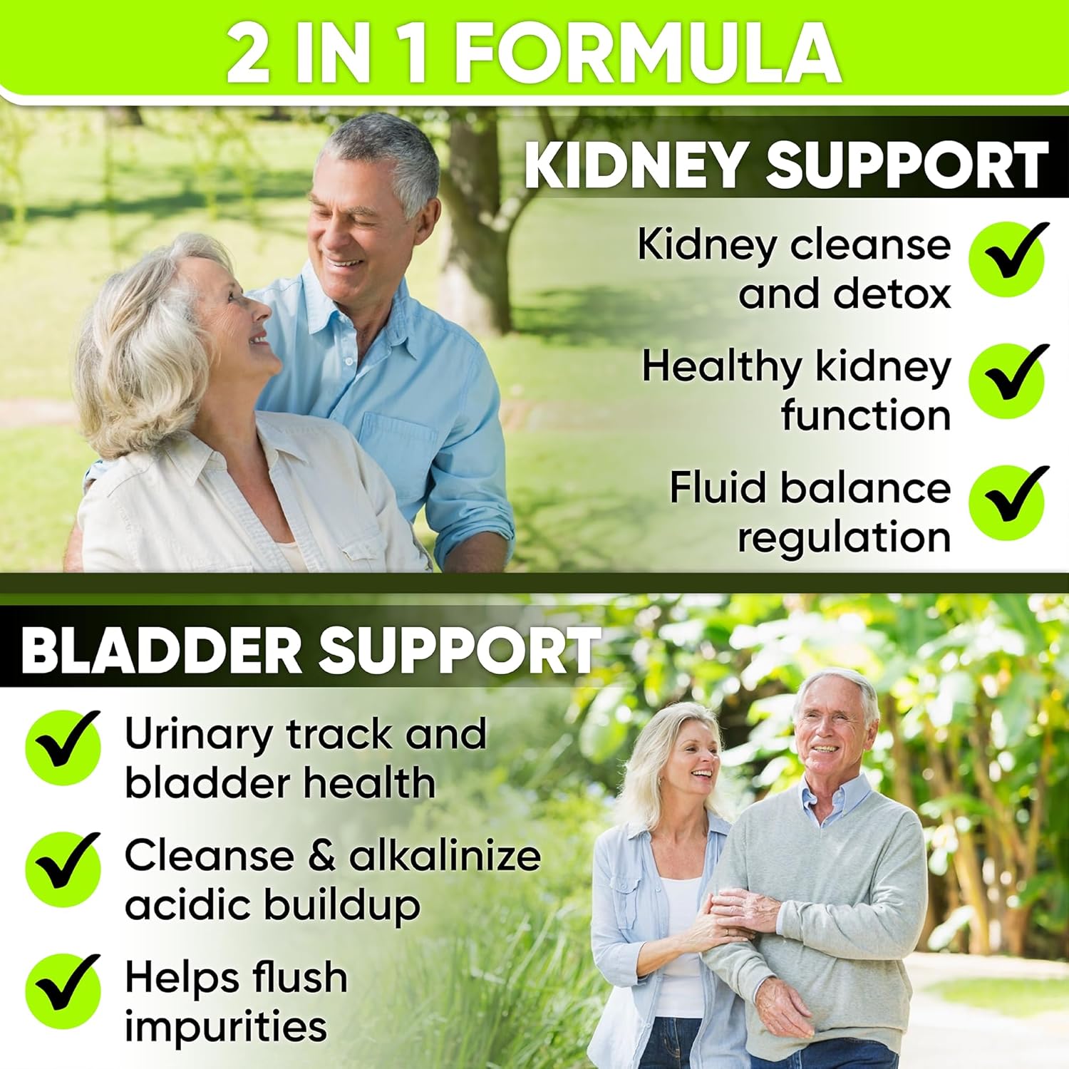Limpieza renal desintoxicación y reparación y apoyo de la vejiga suplemento de apoyo renal para restauración renal con Chanca Piedra, arándano,