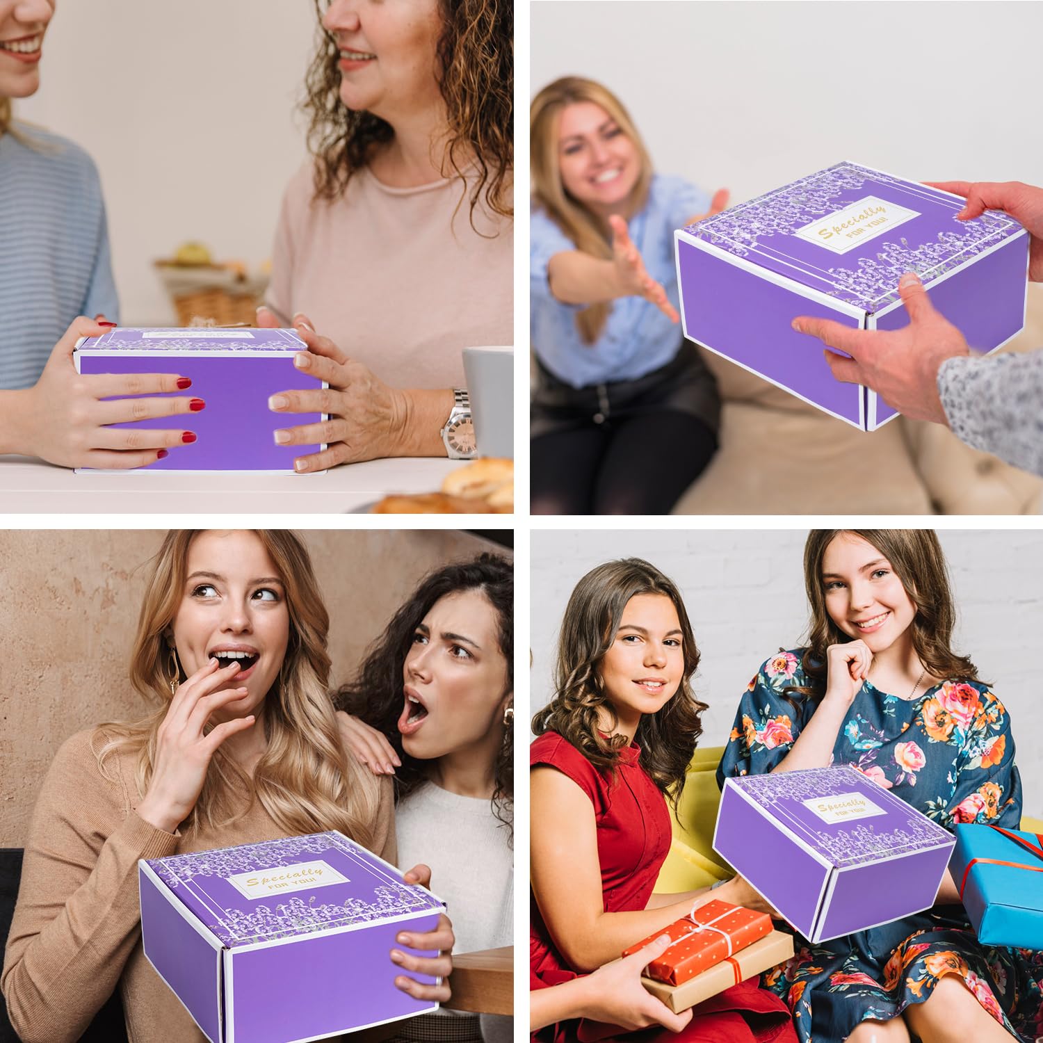 Regalos de cumpleaños para mujeres, regalos para ella, cesta de regalo morada para mujeres, feliz cumpleaños, lavanda, juego de regalo relajante,