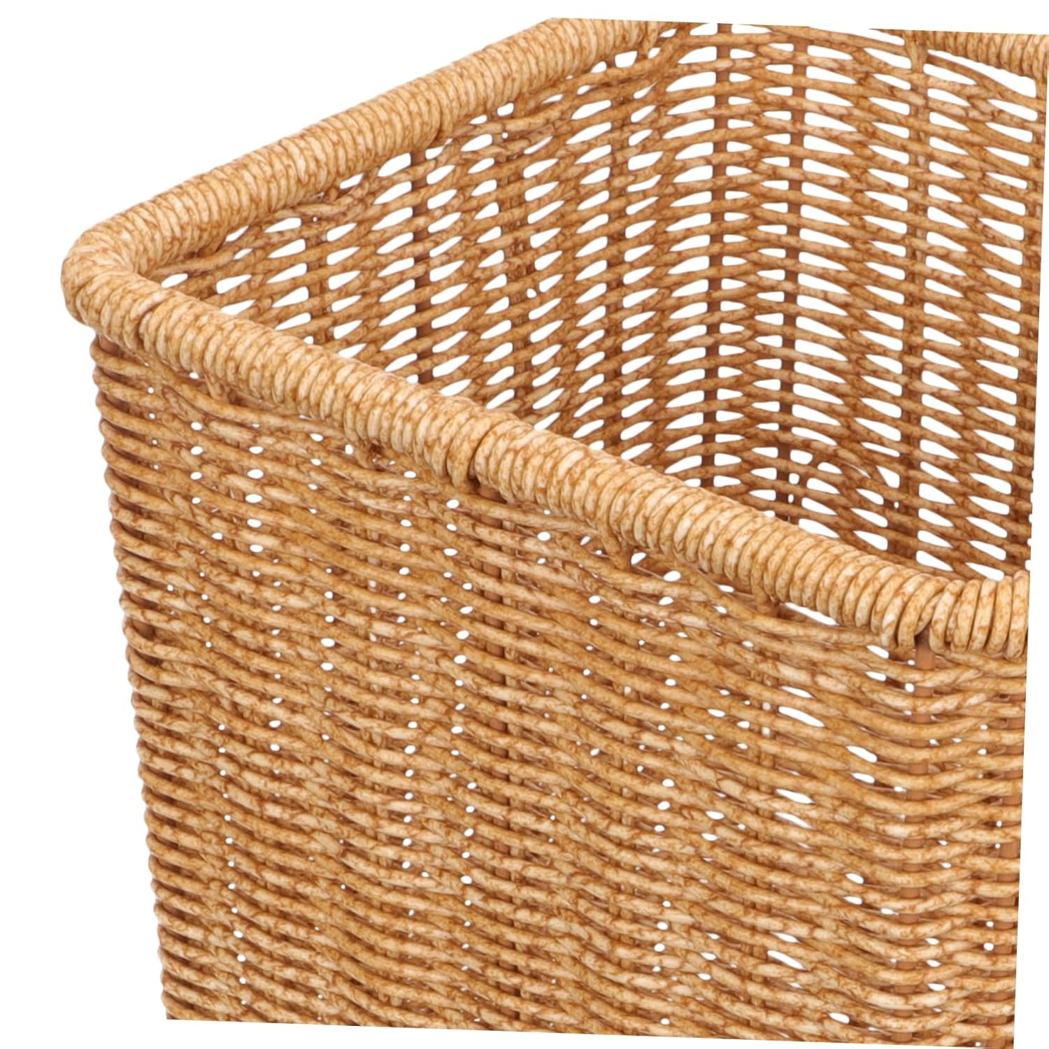 COLLBATH Cesto de cocina cuadrado de paja multiusos tejido de ratán multifunción, papelera de tela para la oficina, cesta de basura, almacenamiento