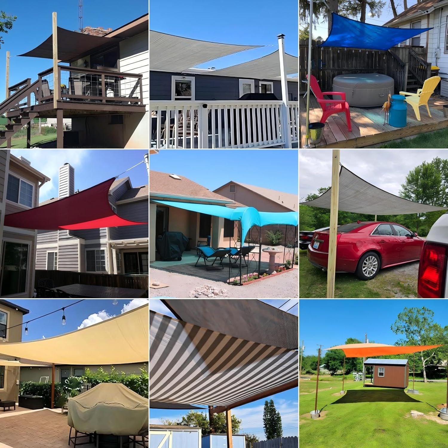 Patio – Toldo Paradise rectangular tipo vela que da sombra, para cubrir patio, bloquea luz solar, para marquesina, resistente, grado comercial, para