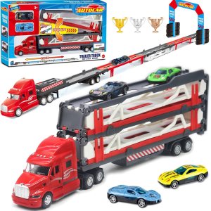 OTONOPI Juego de camiones transportadores de automóviles, camión de juguete Mega Hauler Carrier Trucks con eyección de 59 pulgadas, camión de OTONOPI Juego de camiones transportadores de automóviles, camión de juguete Mega Hauler Carrier Trucks con eyección de 59 pulgadas, camión de