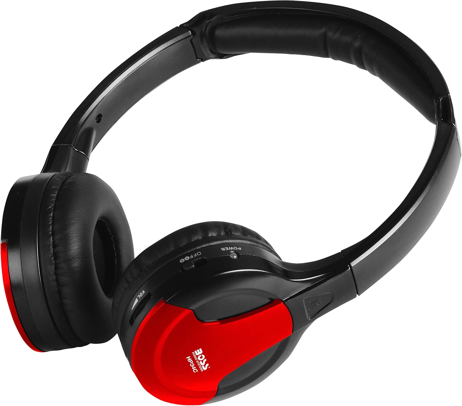 BOSS Audio Systems HP34C Auriculares inalámbricos plegables de doble canal, tapas de color intercambiables, multicolor