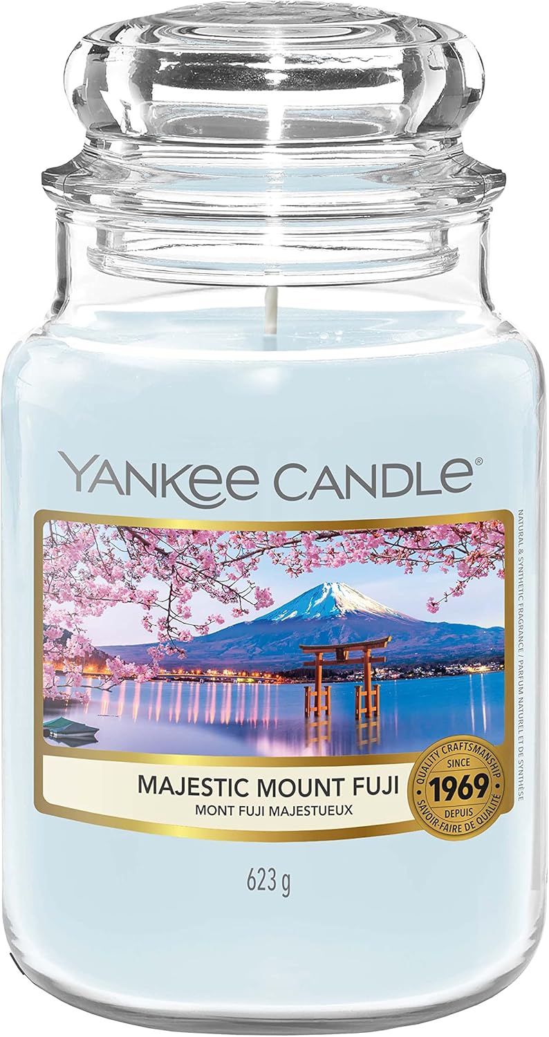 Yankee Candle Vela perfumada  Vela en tarro grande Majestic Mount Fuji  Colección Sakura Blossom Festival  Tiempo de combustión hasta 150 horas