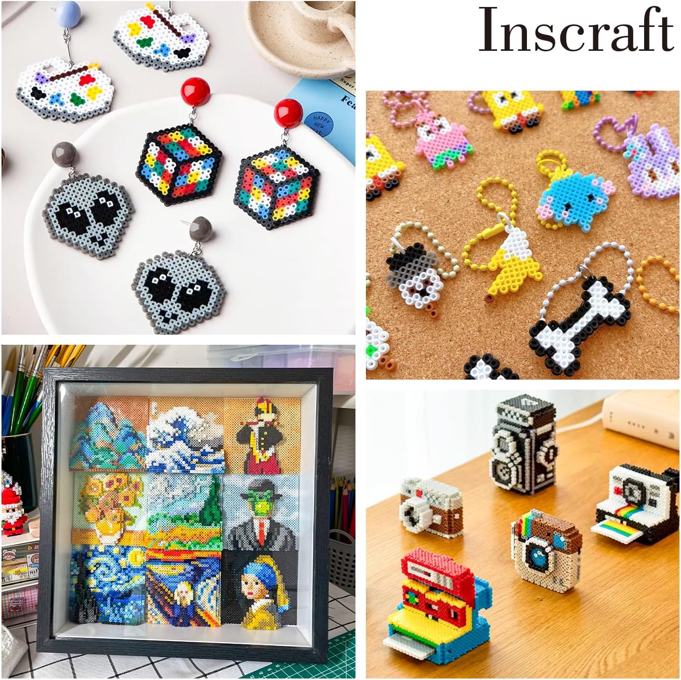 Kit de 28,000 mini cuentas de fusibles de 0.096 pulgadas, 48 colores, 7 tableros de clavijas, 15 roning, 2 pinzas, 2 papeles de roneo, cuentas de