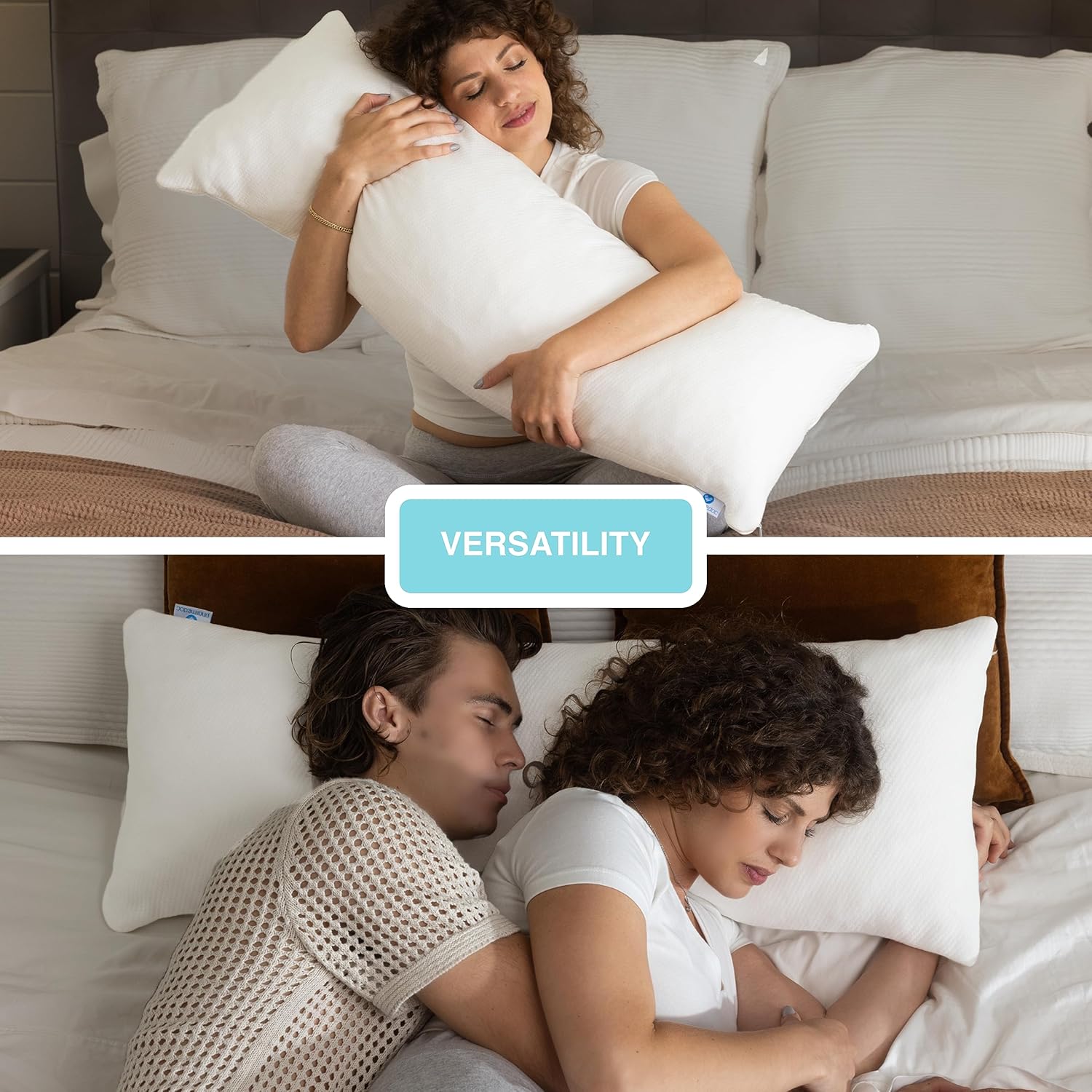 Pharmedoc Almohada corporal de espuma viscoelástica – Almohadas de embarazo para dormir – Almohada para dormir de lado – Almohadas de espuma