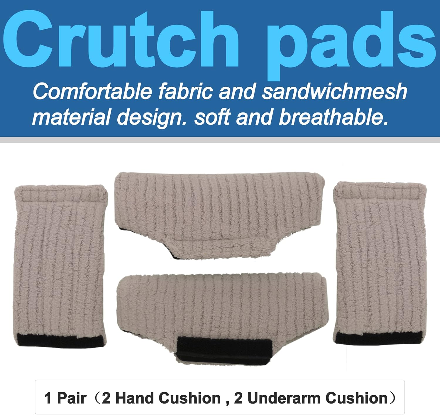 Almohadillas para muletas  Acolchado para muleta de brazo  Funda de almohada universal acolchada para axilas con mango de antebrazo para empuñaduras