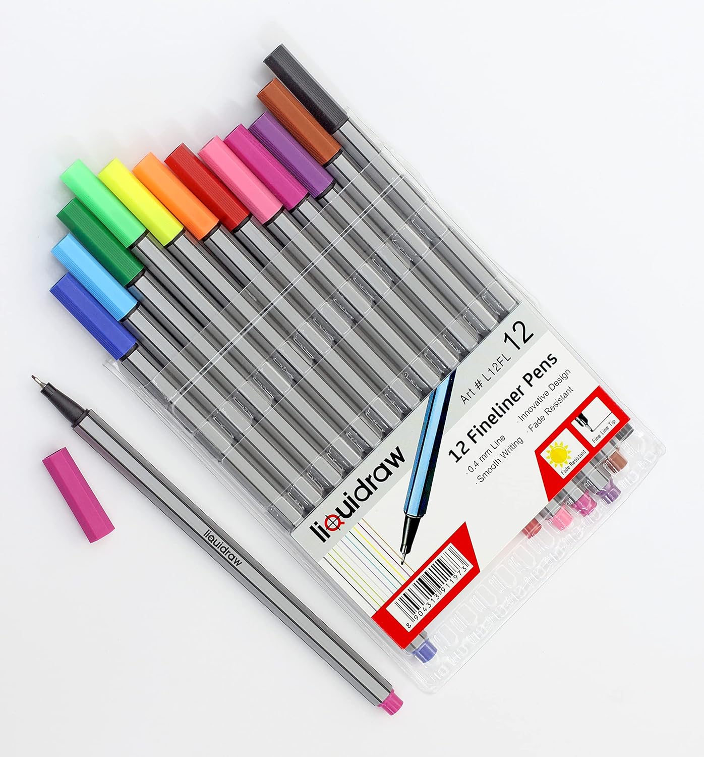 Bolígrafos coloridos para tomar notas, juego de 12 bolígrafos de punta fina, bolígrafos de punta fina, juego de bolígrafos de colores de 0.016 in,