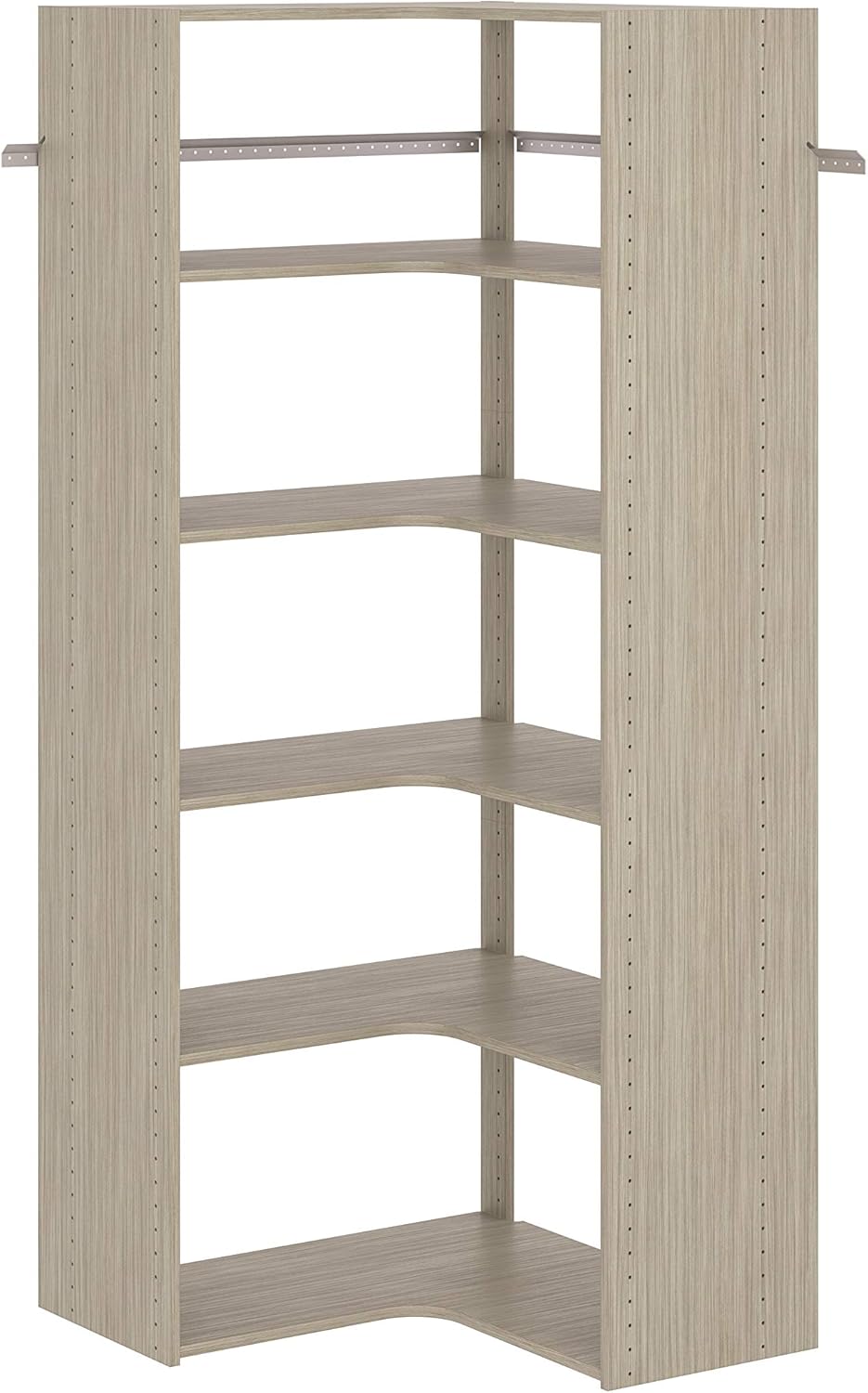 Easy Track PH42-CG – Kit de almacenamiento de ropa con torre de esquina ajustable, organizador de armario, gris desgastado