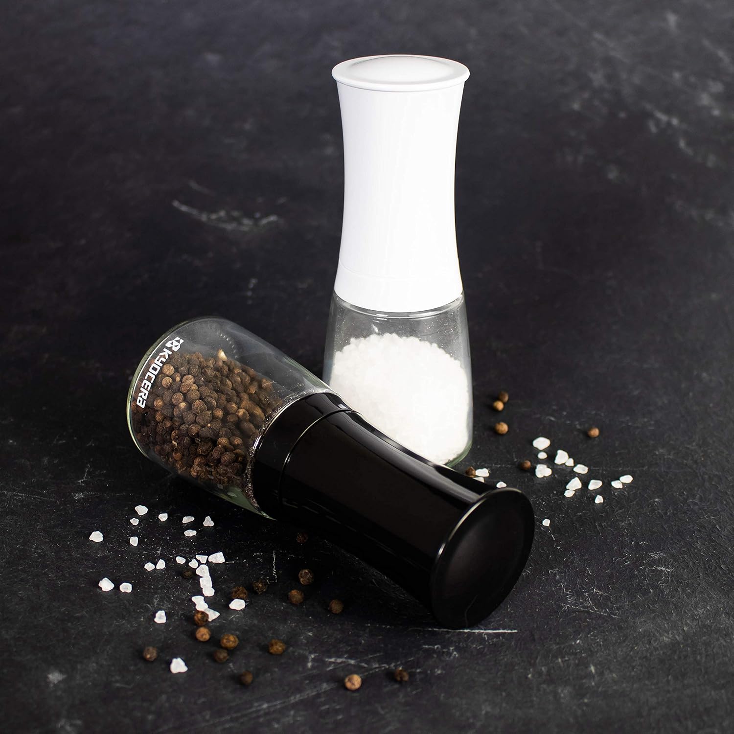 Kyocera Advanced Ceramics – Molinillo de pimienta, sal, semillas y especias con molinillo de cerámica avanzado ajustable, The Everything Mill-Bright