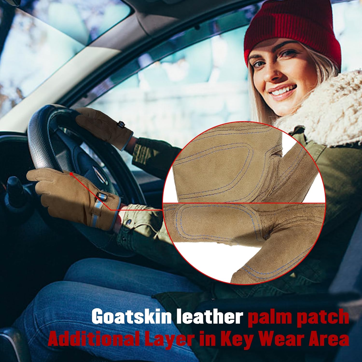 Guantes de trabajo con aislamiento impermeable, guantes térmicos de invierno para hombres y mujeres, compatible con pantalla táctil, guantes de
