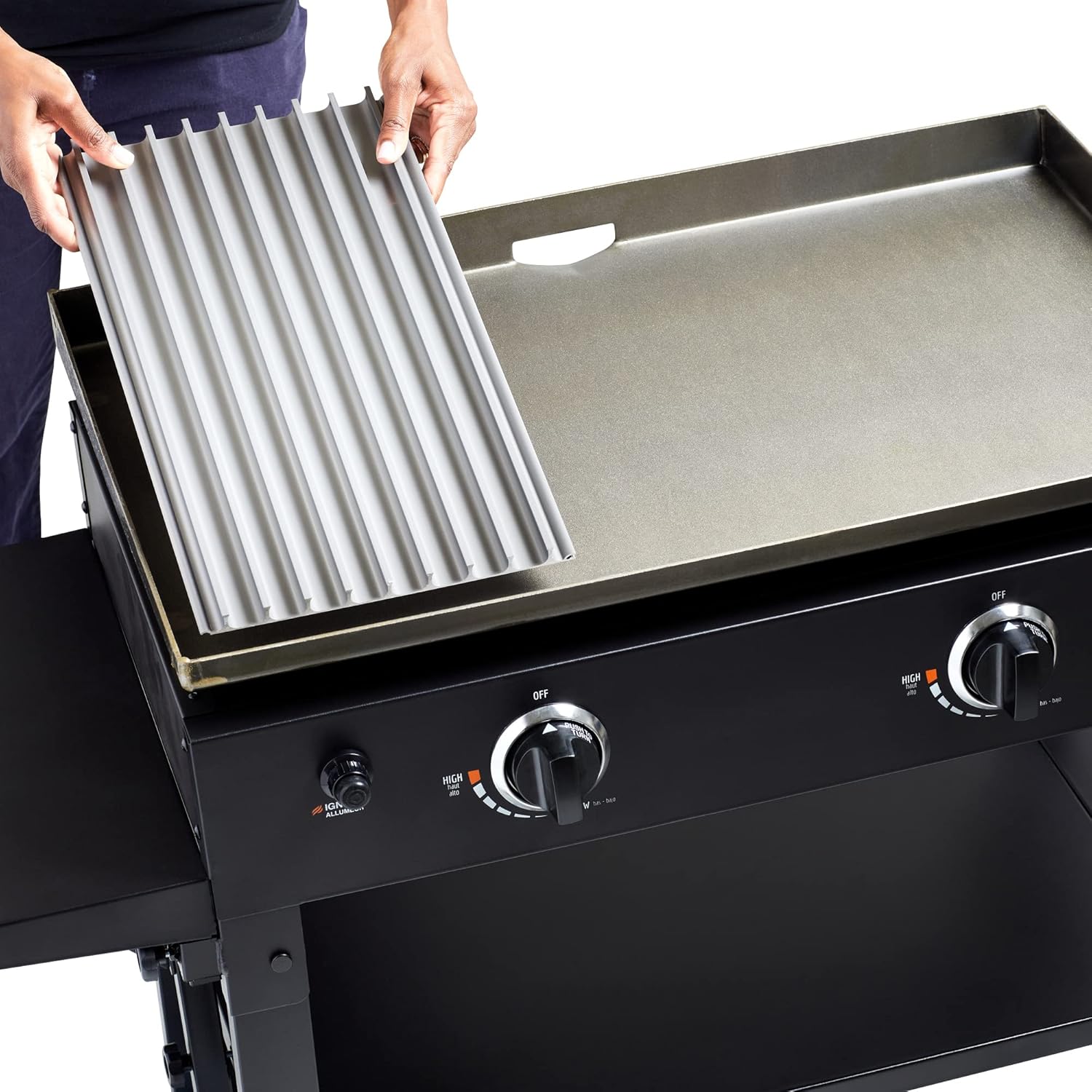 GrillGrate – Rejillas de parrilla para Blackstone – 15 pulgadas de profundidad por 9.25 pulgadas de ancho – Sear’NSizzle GrillGrate para Blackstone