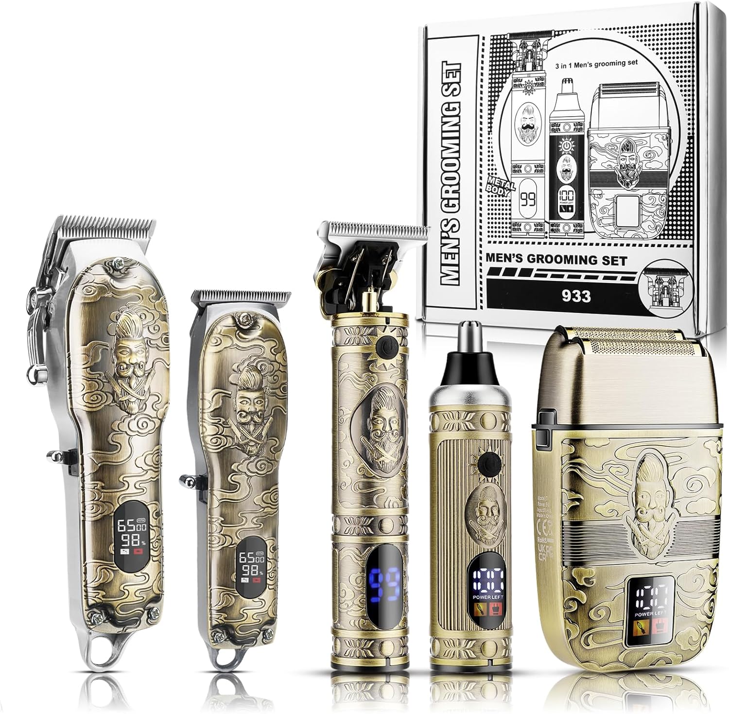 Karrte Kit de aseo profesional mejorado para hombres, maquinilla de afeitar eléctrica y recortadora de nariz, regalos para hombres