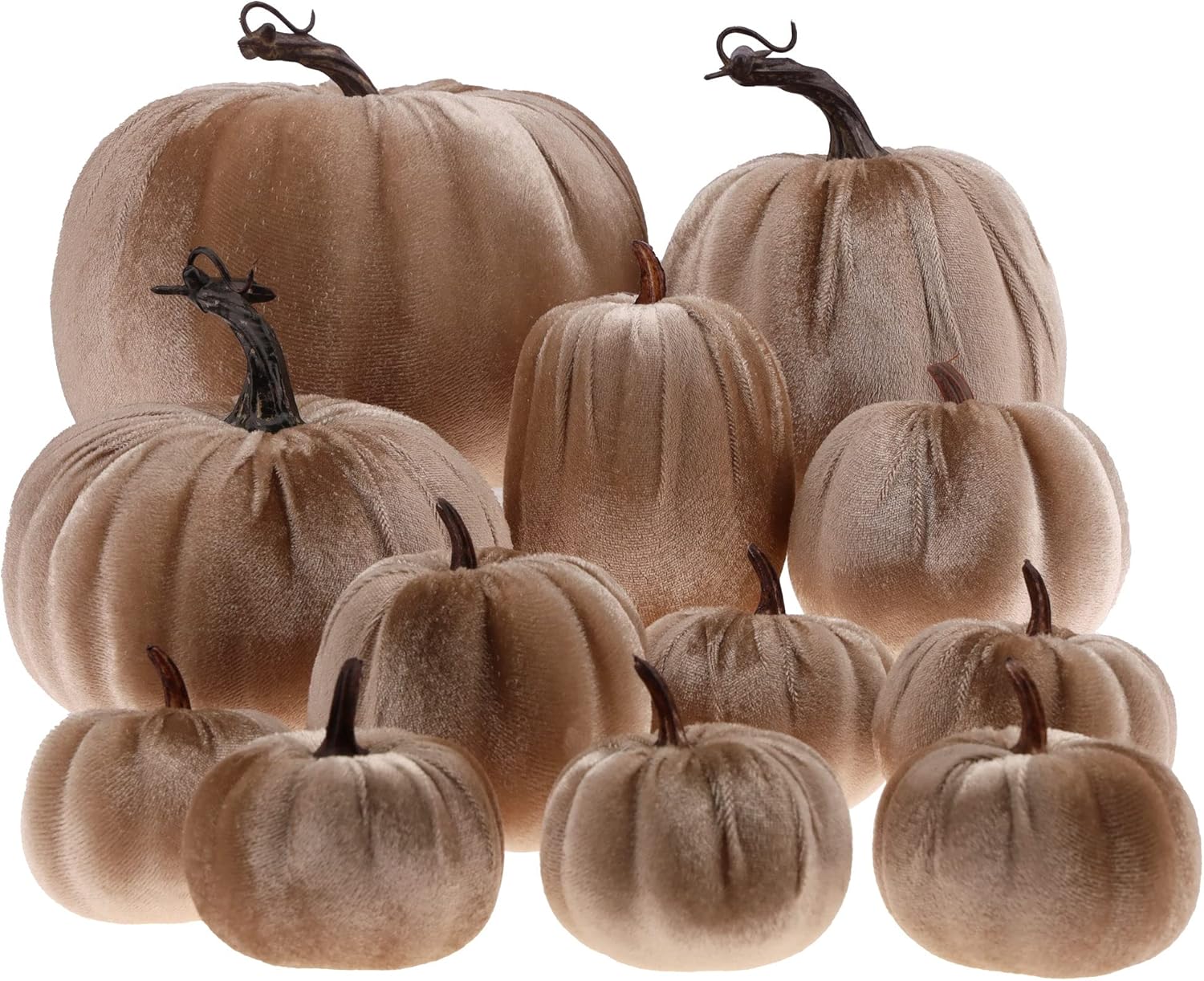 12 calabazas artificiales grandes de terciopelo, hechas a mano, decoración de centro de mesa de cosecha de otoño, para el hogar, cocina, granja,