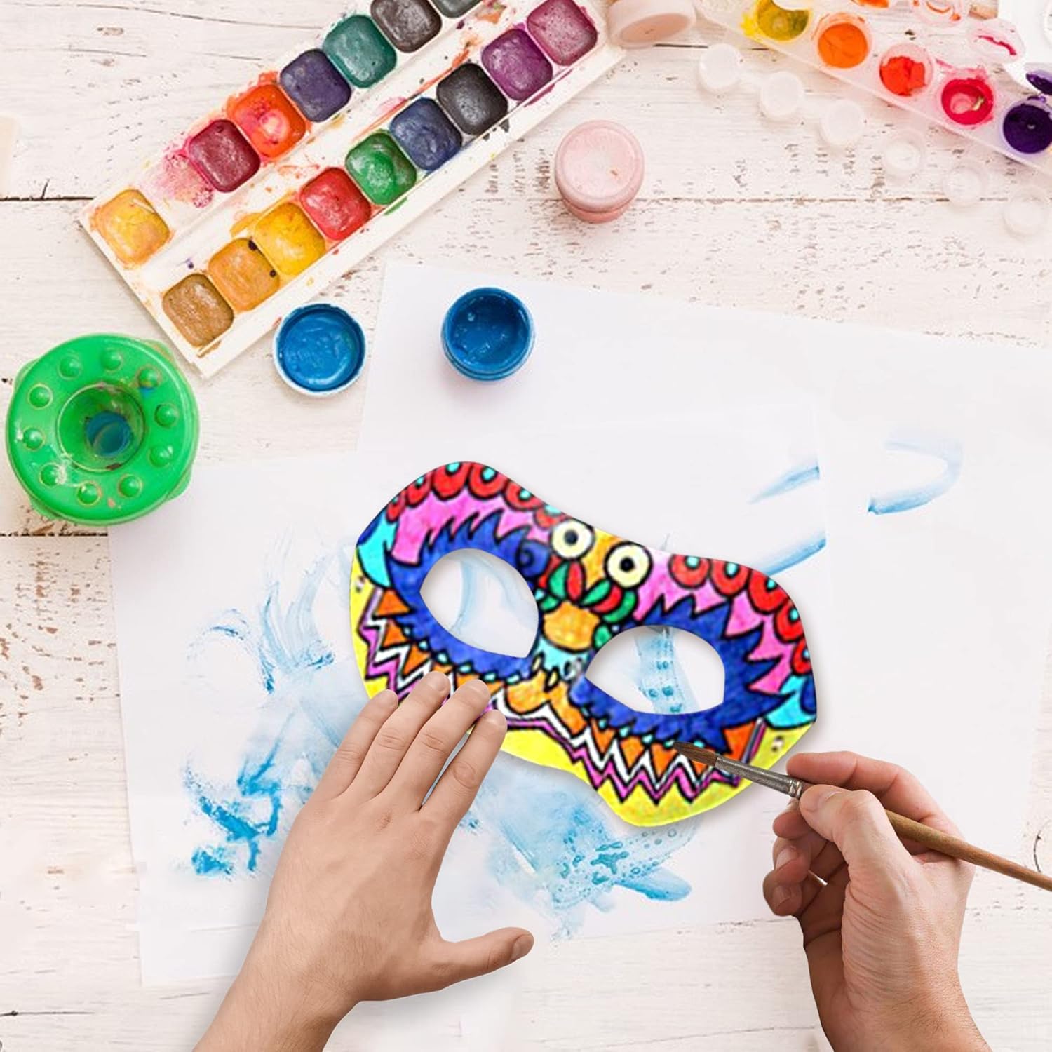 PARAOR 16 máscaras blancas para mascarada, máscaras de papel pintables, máscaras blancas de media cara para Mardi Gras, cosplay, baile de máscaras,