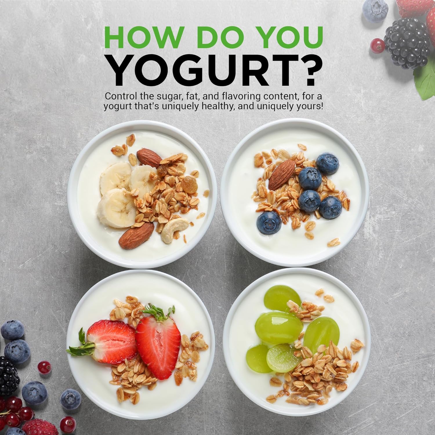 Nutrichef Máquina automática de yogur de 17 tazas  Incluye 17 vasos reutilizables de 5 onzas con tapas y estante de yogur para almacenamiento