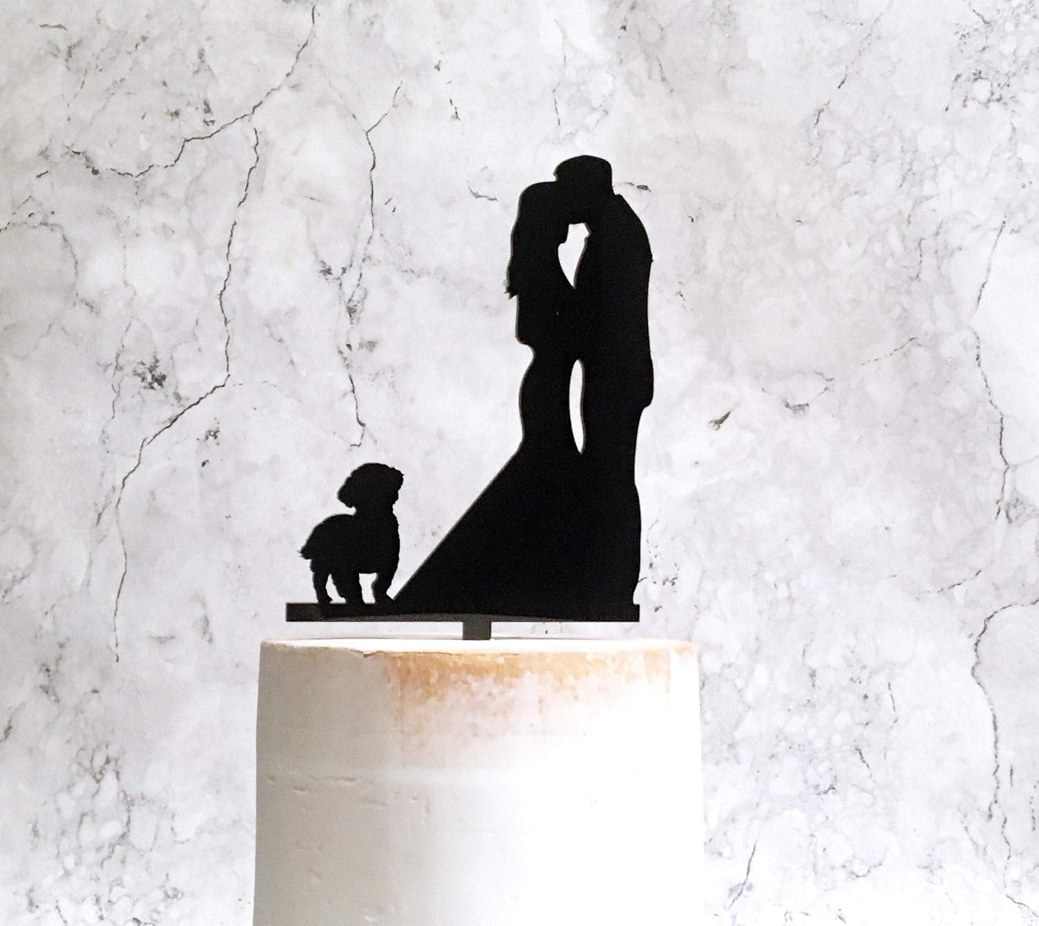 Shihtzu – Decoración para tartas de boda con perro, novia novio y Shih Tzu, decoración para pastel de pareja con perro