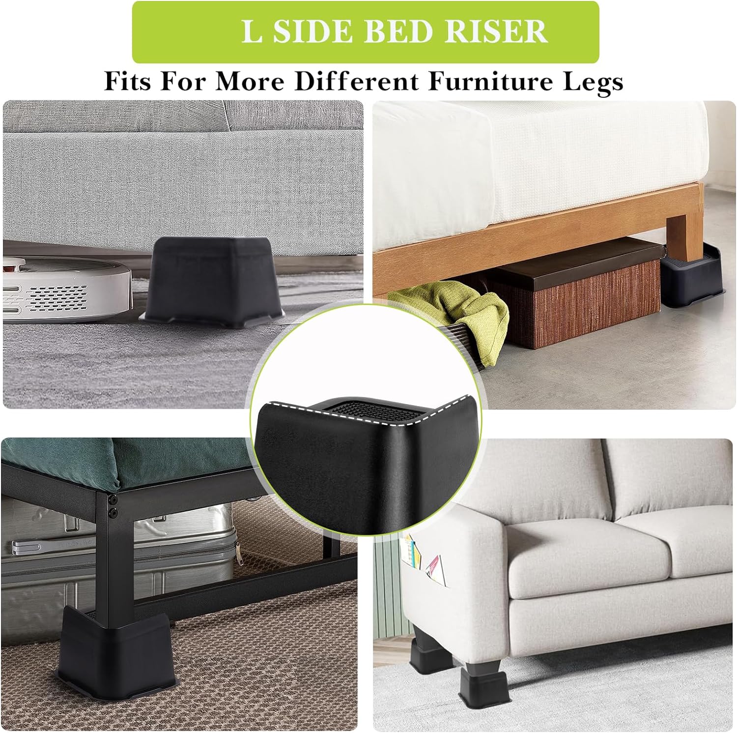 Elevadores de cama de 2 pulgadas, 3 pulgadas, 4 pulgadas, 6 pulgadas, 8 pulgadas, resistente, elevador de muebles de gran tamaño para sofá, mesa,